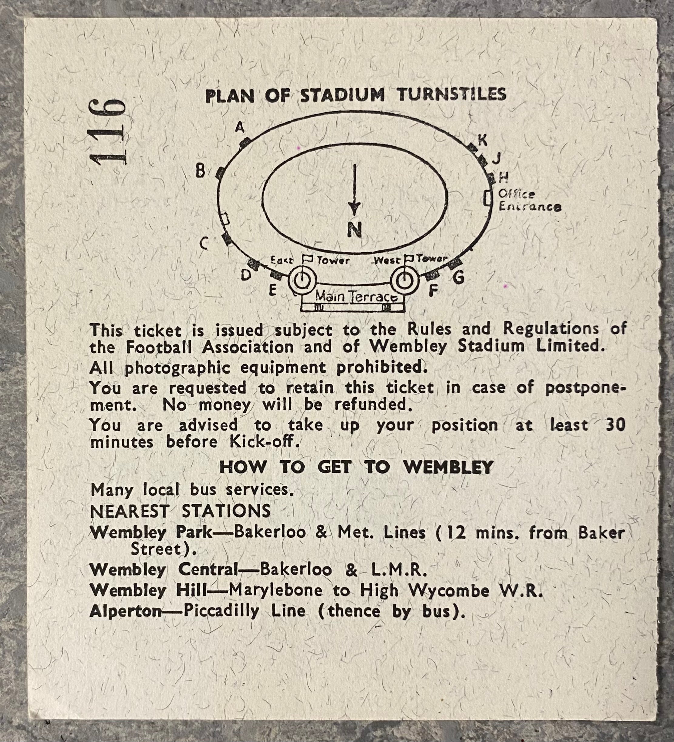 1966 ORIGINAL WORLD CUP 1ST ROUND TICKET MEXICO V FRANCE @ WEMBLEY