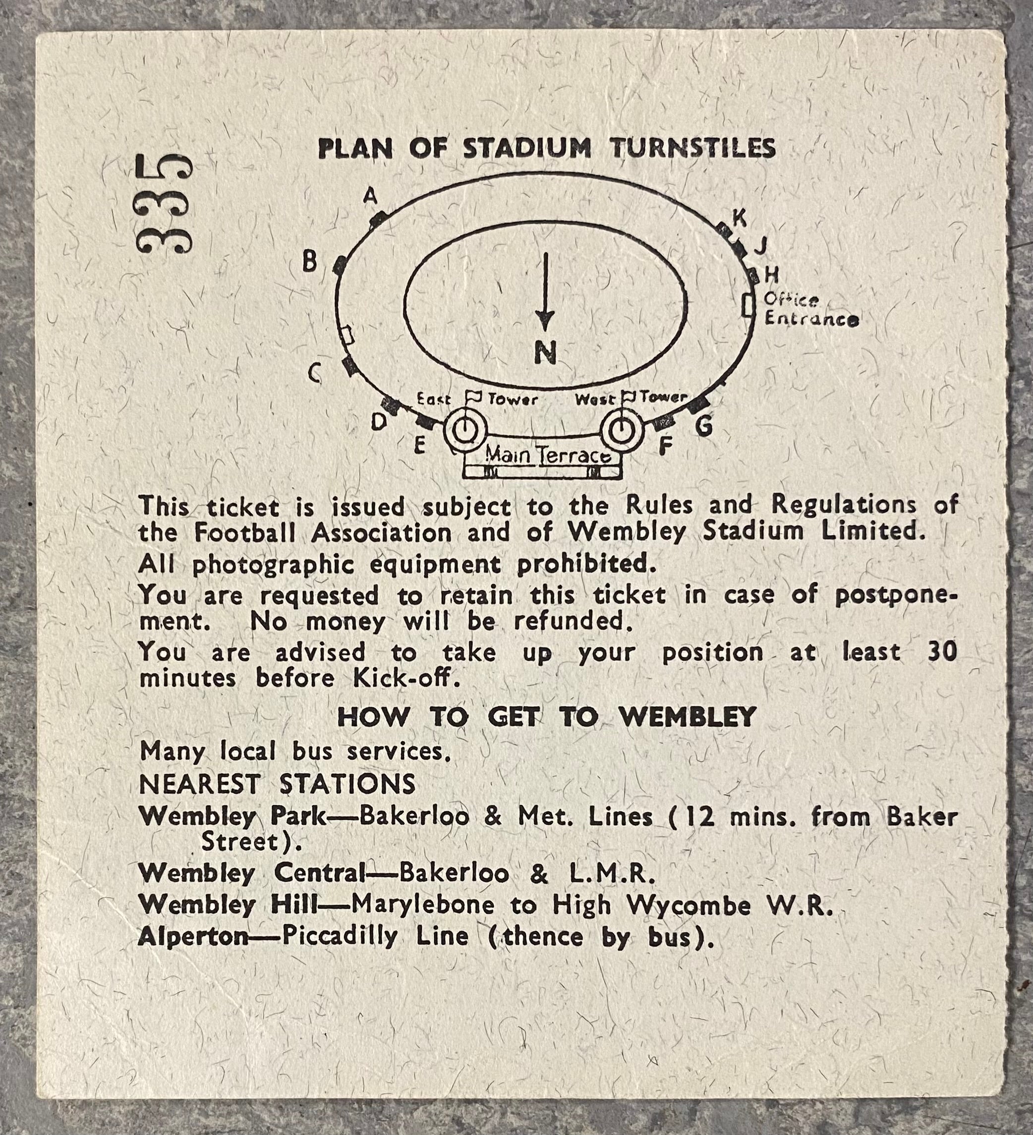 1966 ORIGINAL WORLD CUP 1ST ROUND TICKET MEXICO V FRANCE @ WEMBLEY