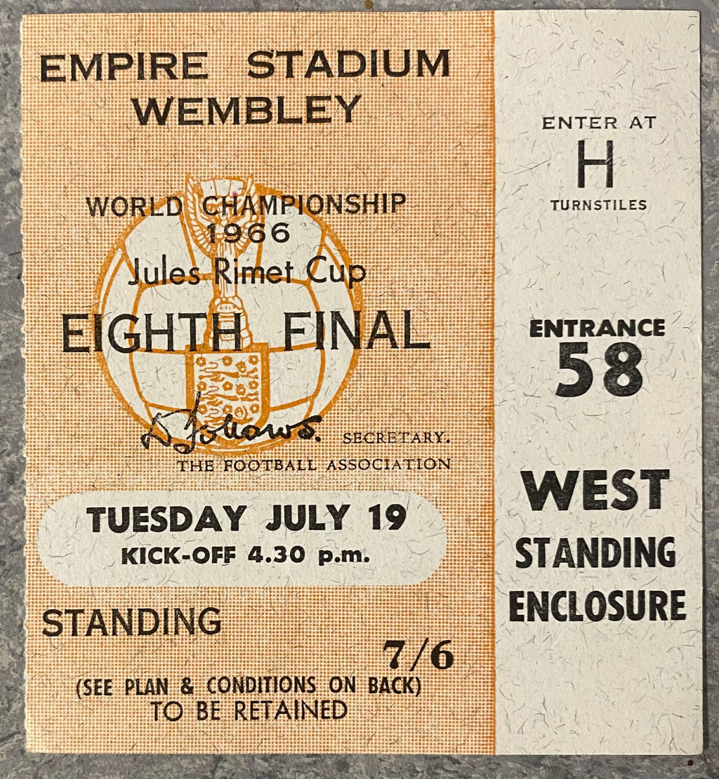 1966 ORIGINAL WORLD CUP 1ST ROUND TICKET MEXICO V URUGUAY @ WEMBLEY