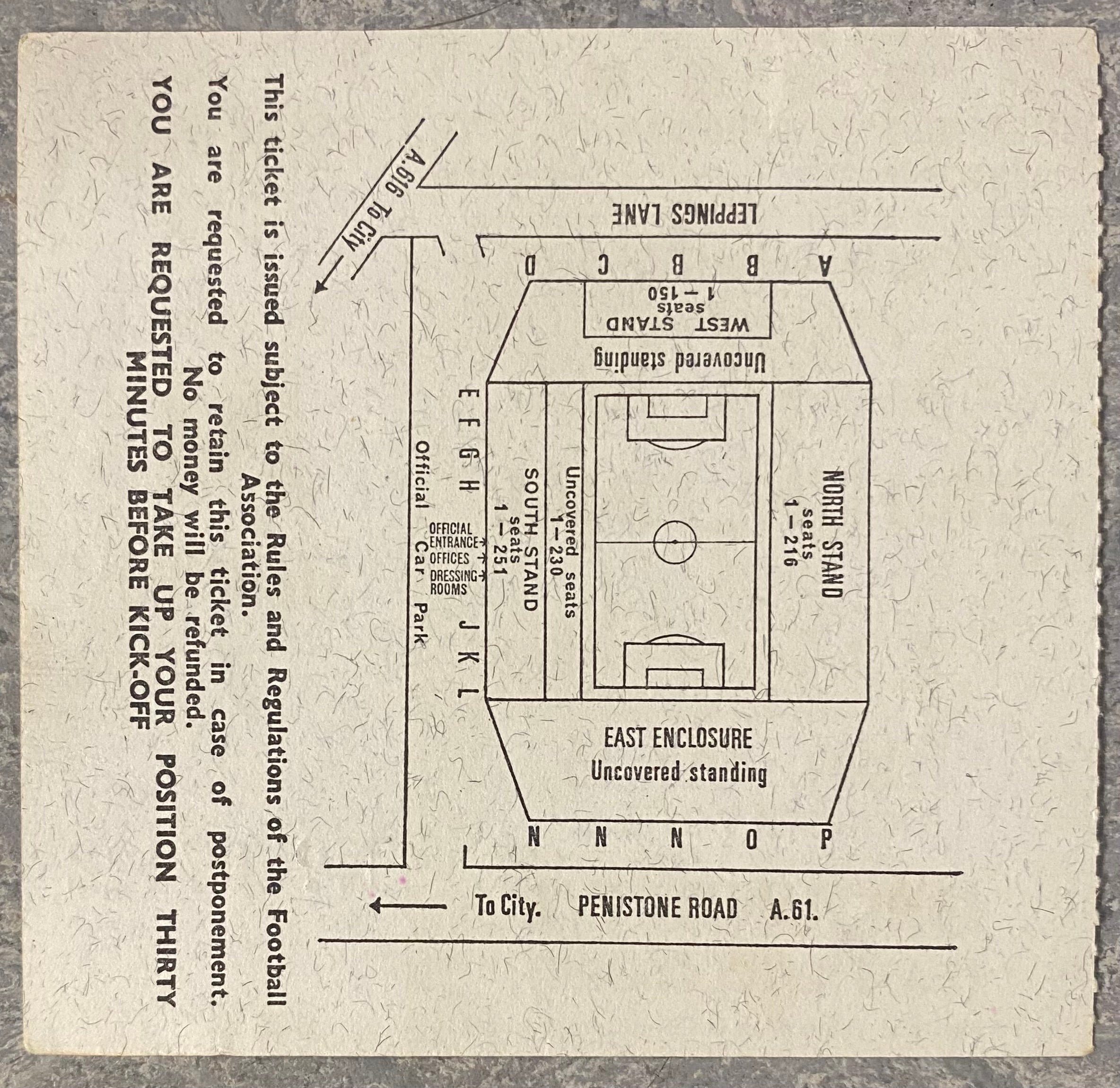 1966 ORIGINAL WORLD CUP 1ST ROUND TICKET SPAIN V SWITZERLAND @ HILLSBOROUGH