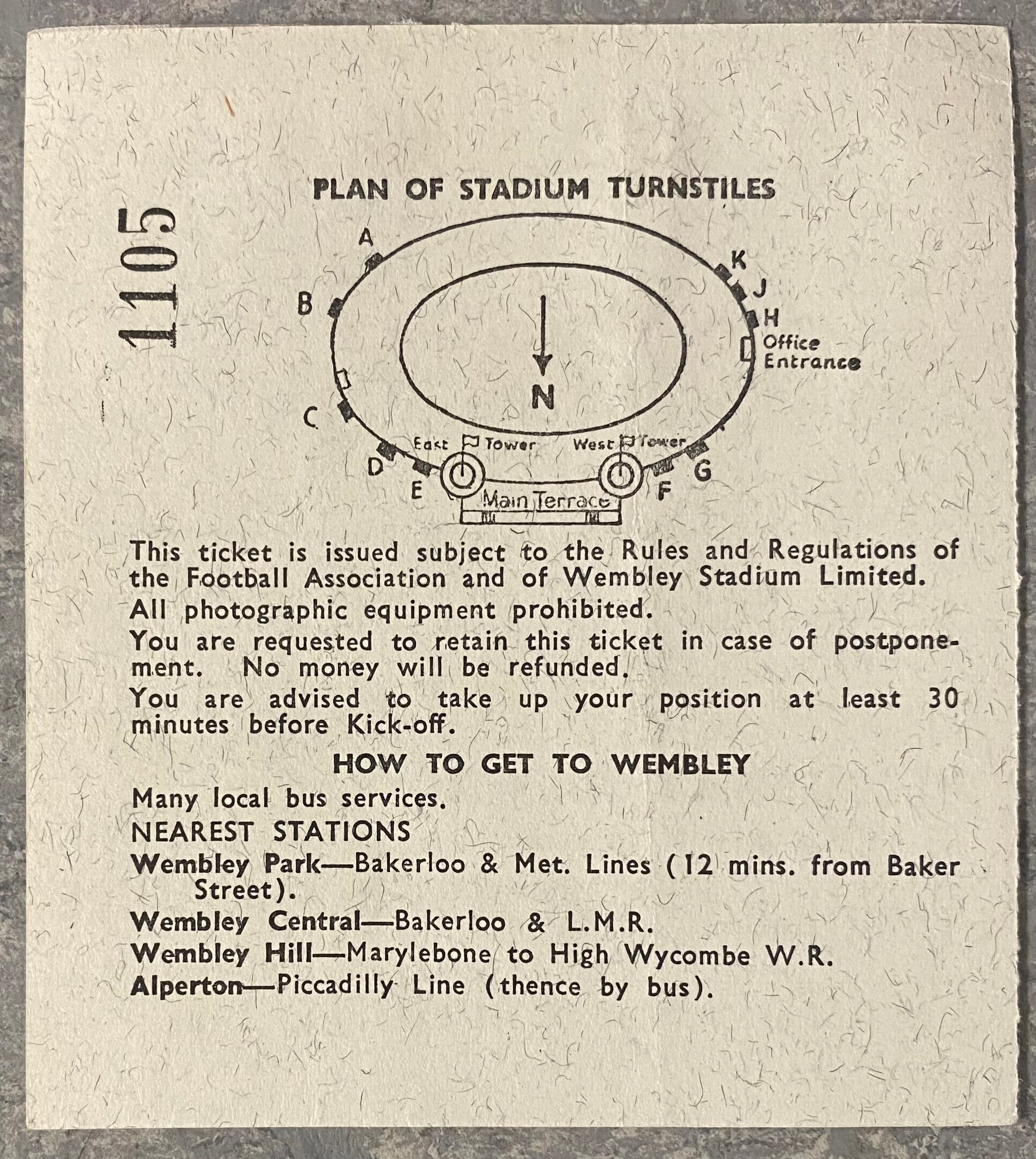 1966 ORIGINAL WORLD CUP 1ST ROUND TICKET ENGLAND V FRANCE @ WEMBLEY