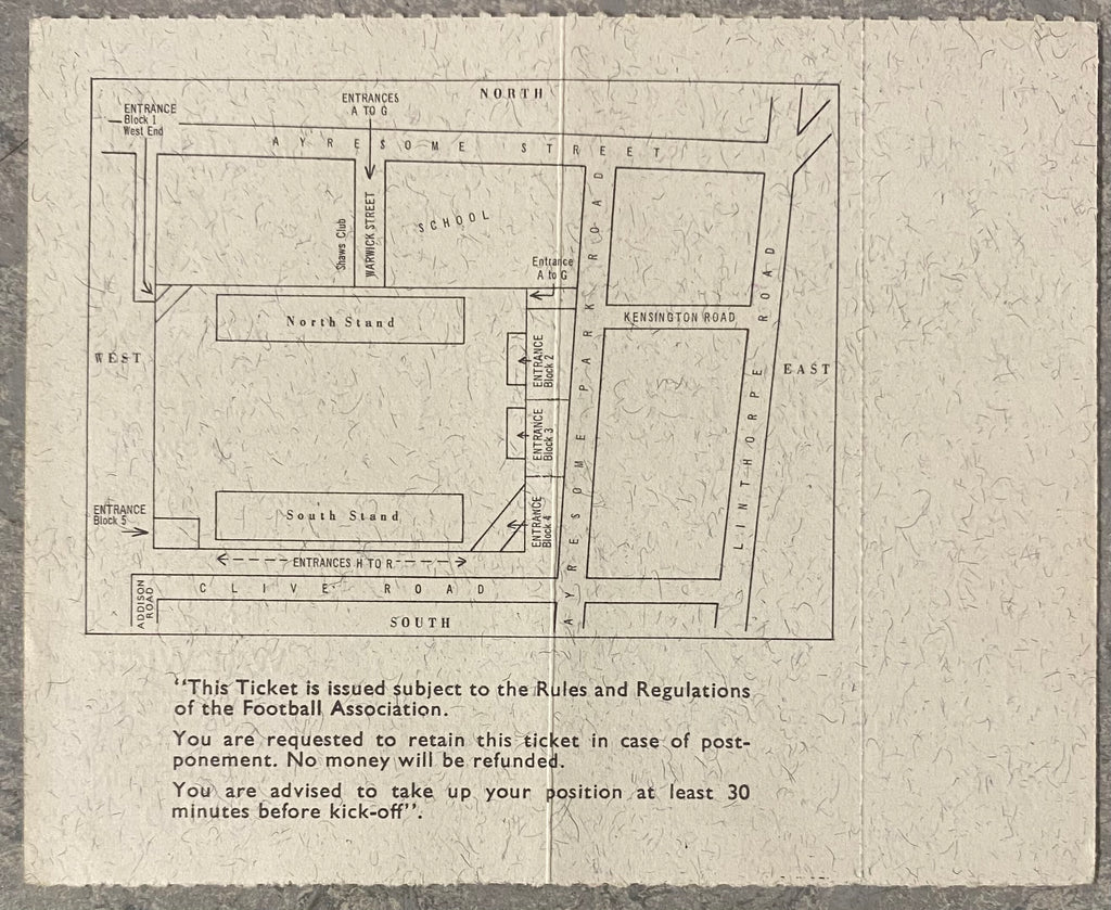1966 ORIGINAL WORLD CUP 1ST ROUND UNUSED TICKET NORTH KOREA V CHILE @ AYRESOME PARK