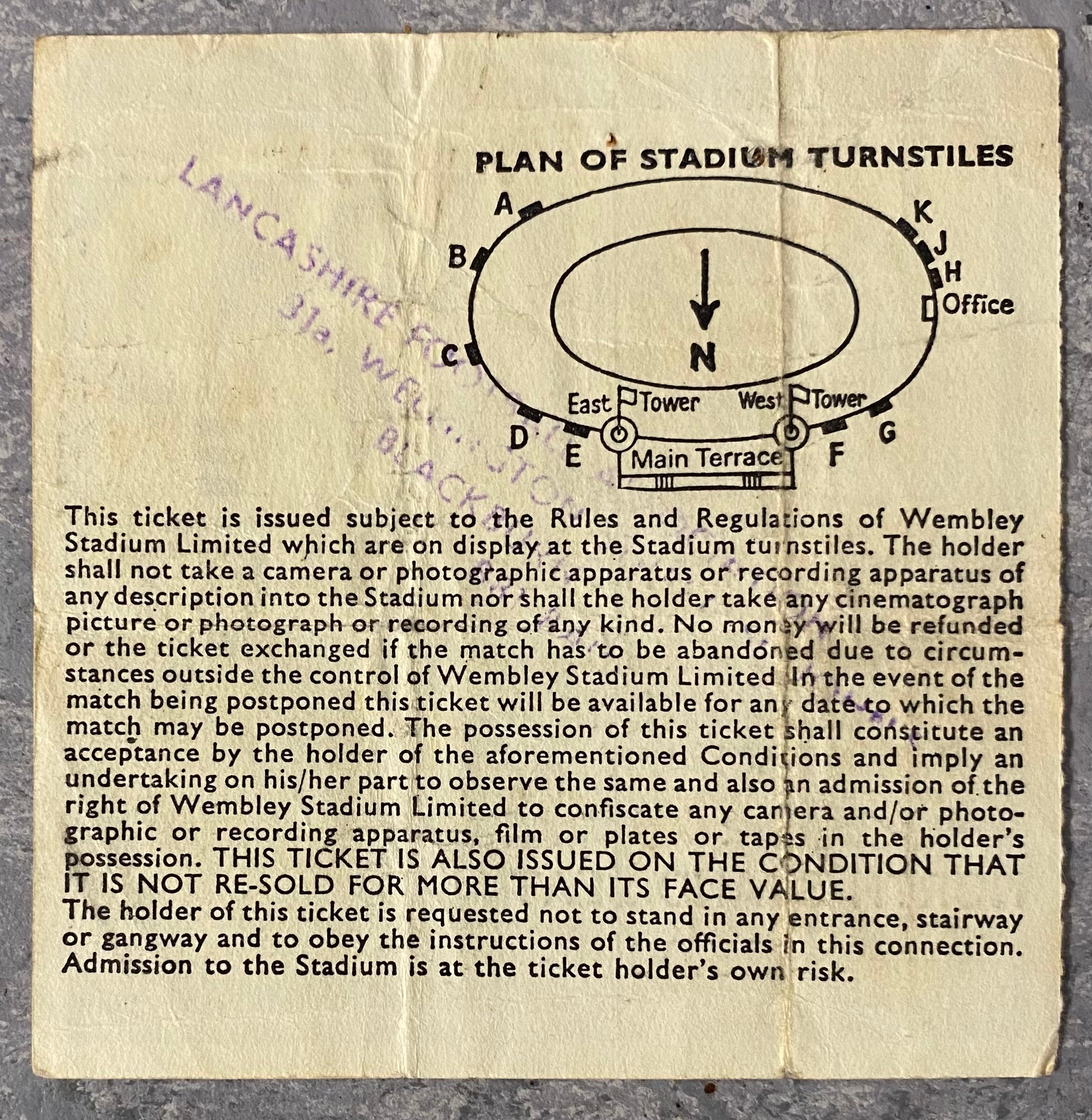 1981 ORIGINAL FA CUP FINAL TICKET TOTTENHAM HOTSPUR V MANCHESTER CITY