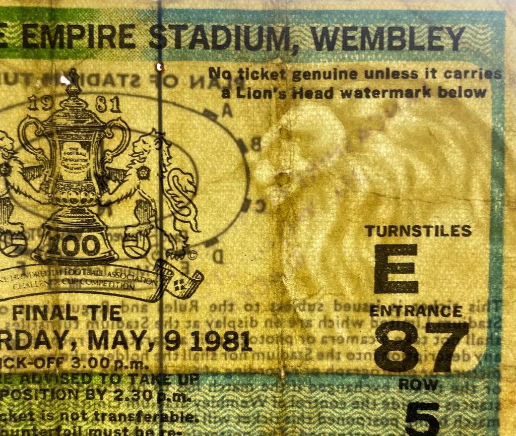 1981 ORIGINAL FA CUP FINAL TICKET TOTTENHAM HOTSPUR V MANCHESTER CITY
