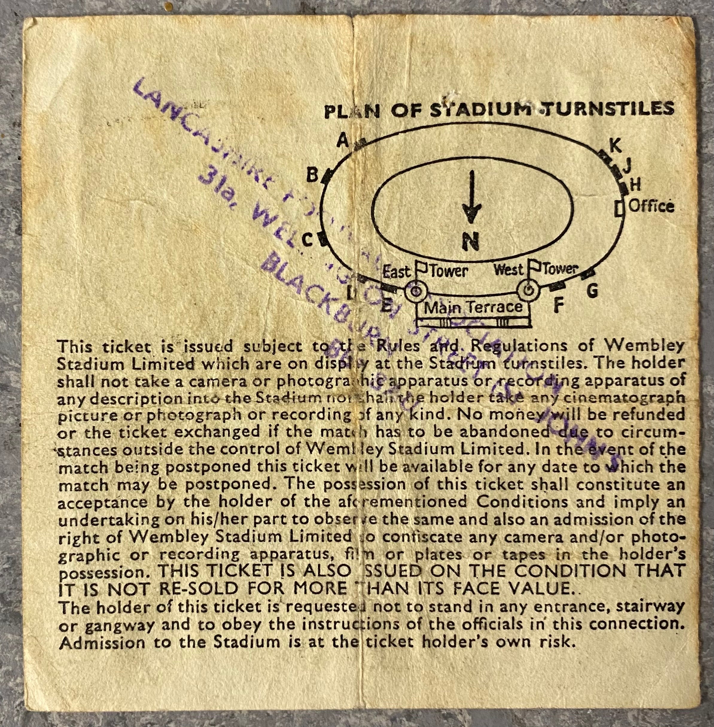 1981 ORIGINAL FA CUP FINAL TICKET TOTTENHAM HOTSPUR V MANCHESTER CITY