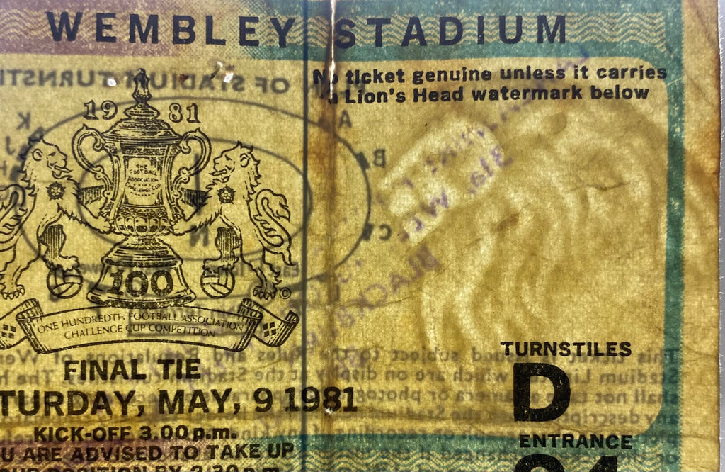 1981 ORIGINAL FA CUP FINAL TICKET TOTTENHAM HOTSPUR V MANCHESTER CITY
