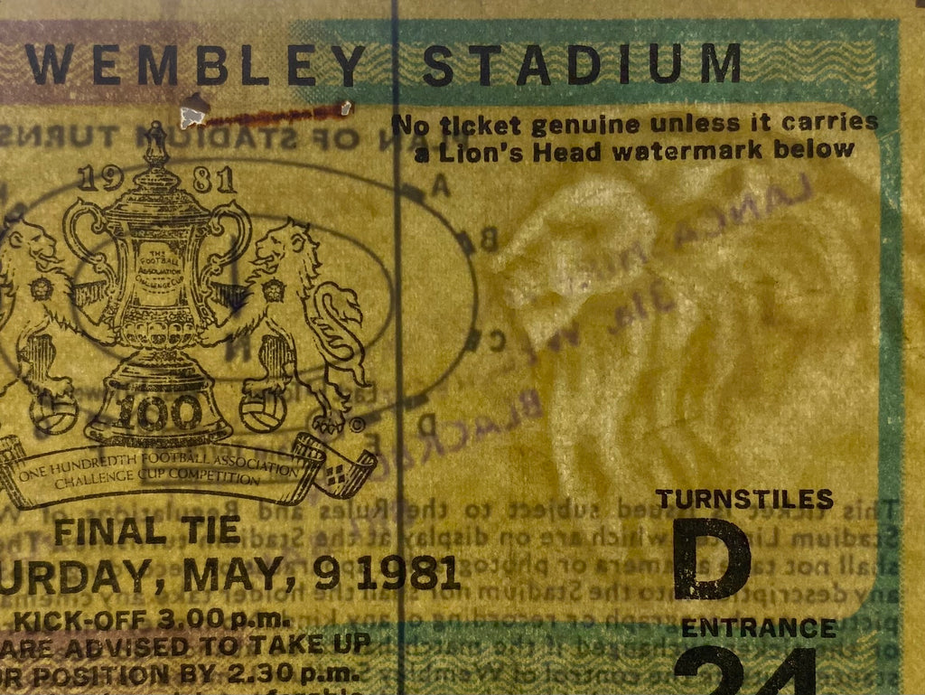 1981 ORIGINAL FA CUP FINAL TICKET TOTTENHAM HOTSPUR V MANCHESTER CITY