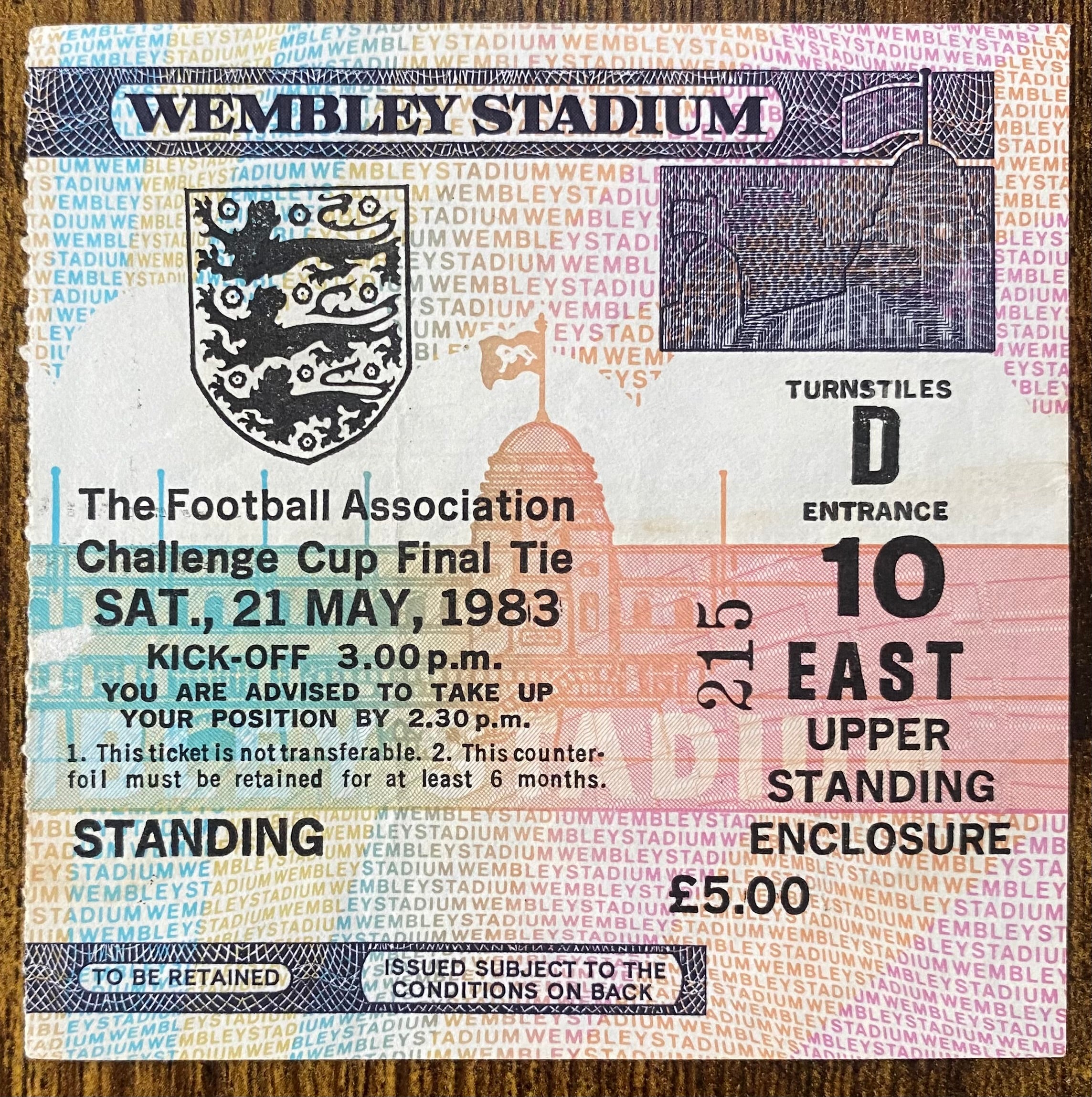1983 ORIGINAL FA CUP FINAL TICKET BRIGHTON AND HOVE ALBION V MANCHESTER UNITED