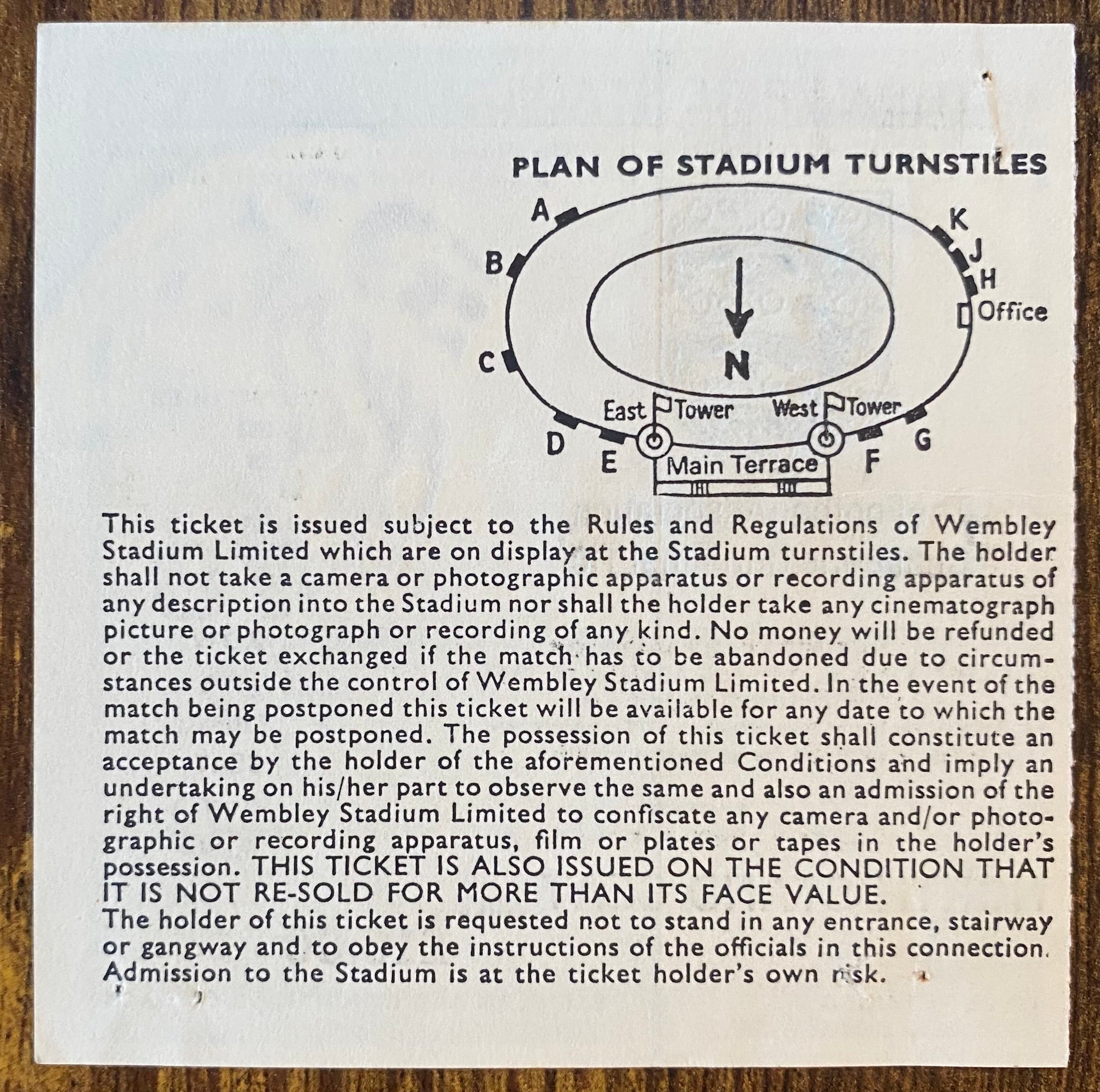 1982 ORIGINAL FA CUP FINAL TICKET TOTTENHAM HOTSPUR V QUEENS PARK RANGERS