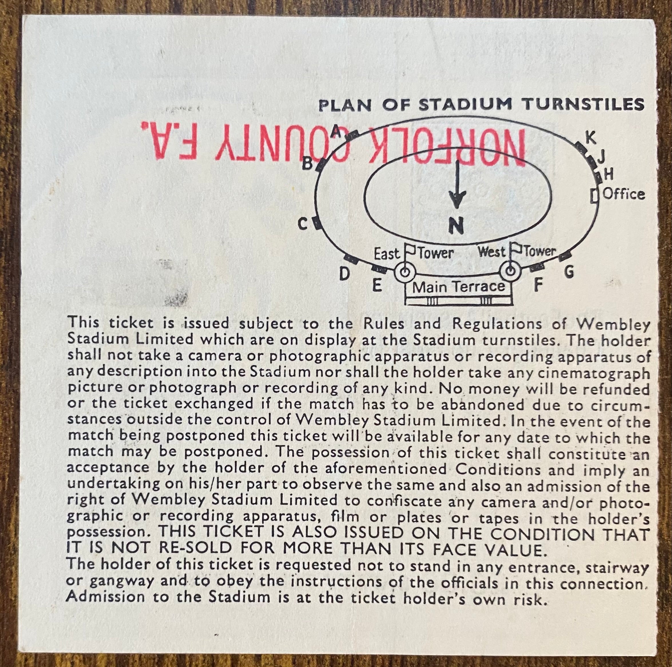 1982 ORIGINAL FA CUP FINAL TICKET TOTTENHAM HOTSPUR V QUEENS PARK RANGERS