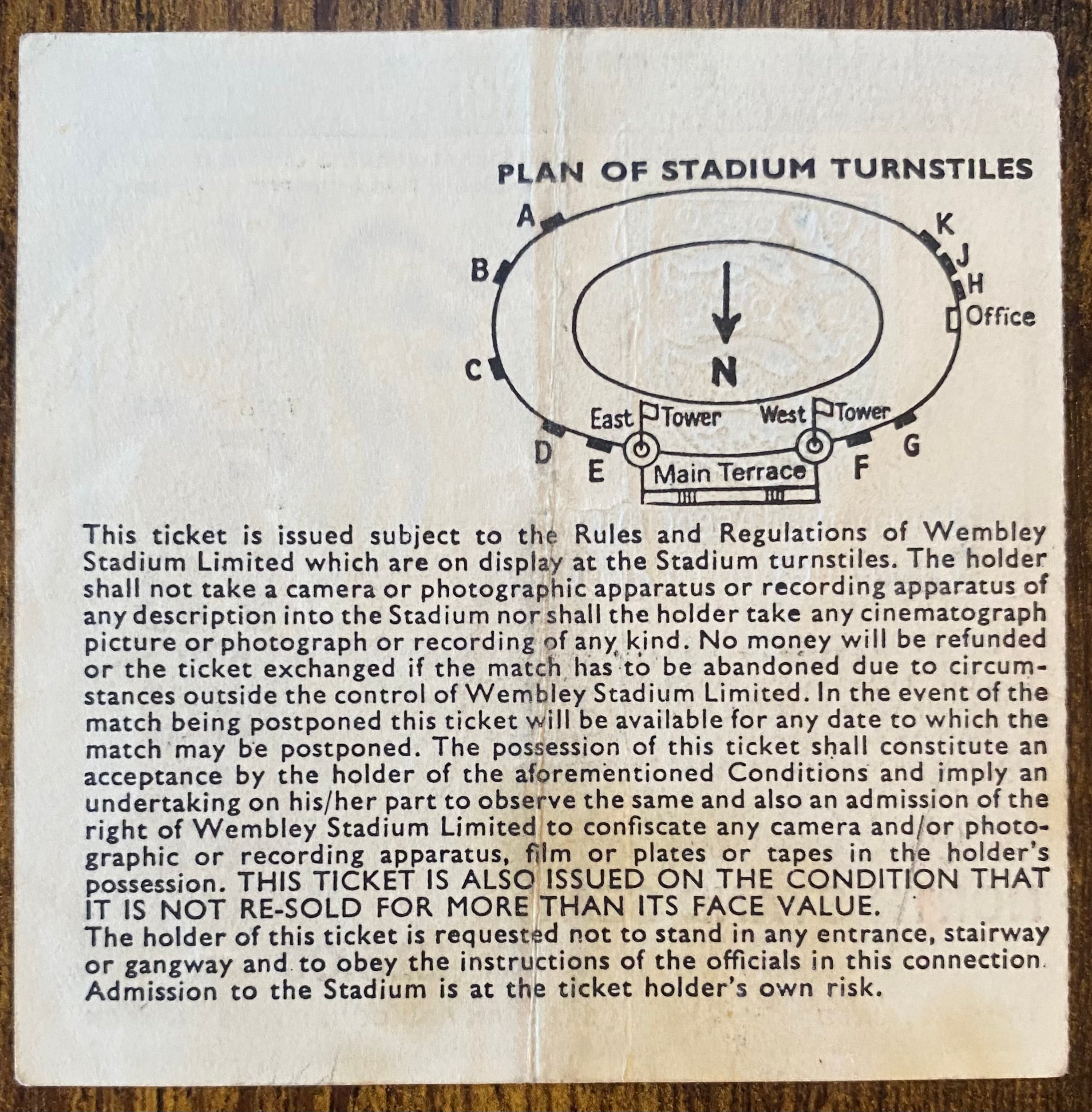 1982 ORIGINAL FA CUP FINAL TICKET TOTTENHAM HOTSPUR V QUEENS PARK RANGERS