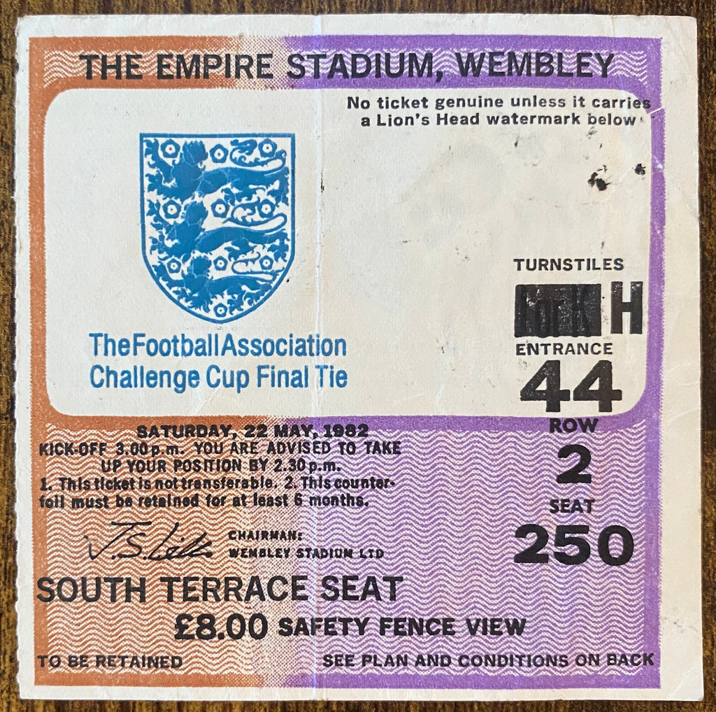 1982 ORIGINAL FA CUP FINAL TICKET TOTTENHAM HOTSPUR V QUEENS PARK RANGERS