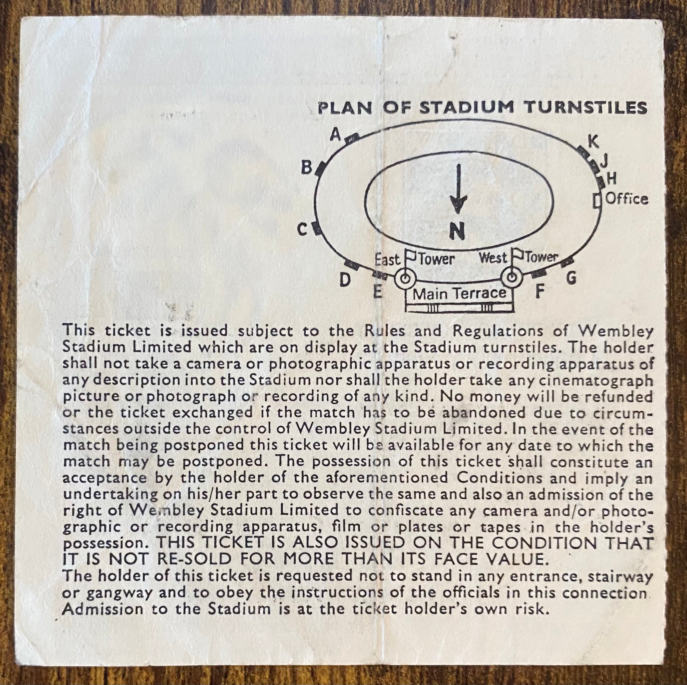 1982 ORIGINAL FA CUP FINAL TICKET TOTTENHAM HOTSPUR V QUEENS PARK RANGERS