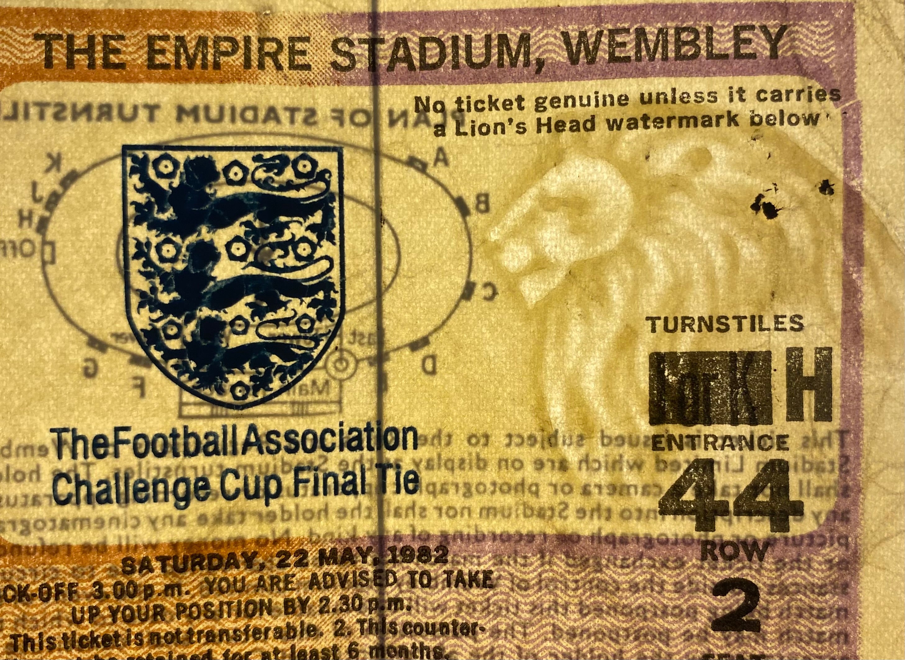 1982 ORIGINAL FA CUP FINAL TICKET TOTTENHAM HOTSPUR V QUEENS PARK RANGERS