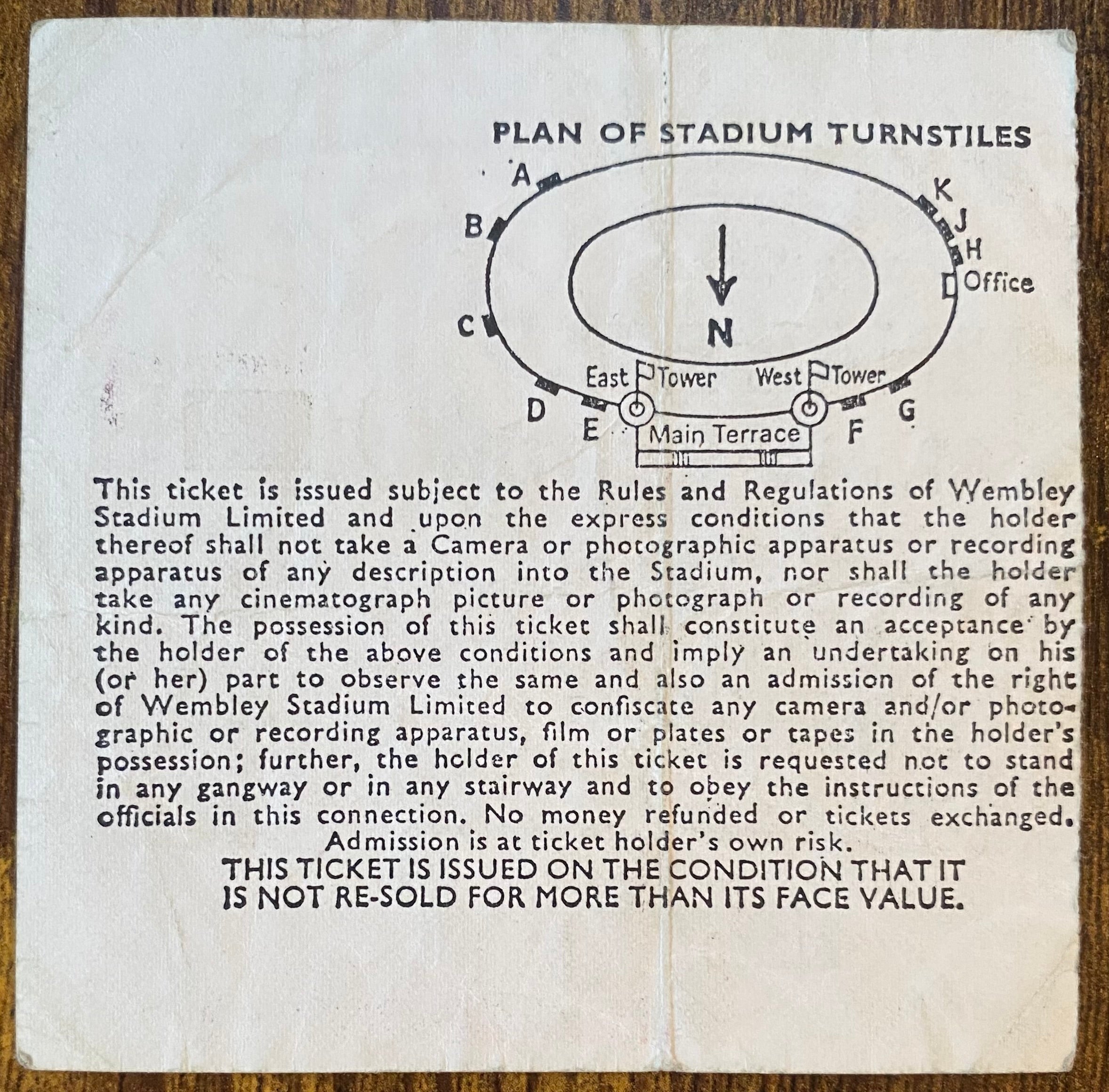 1978 ORIGINAL FA CUP FINAL TICKET IPSWICH TOWN V ARSENAL
