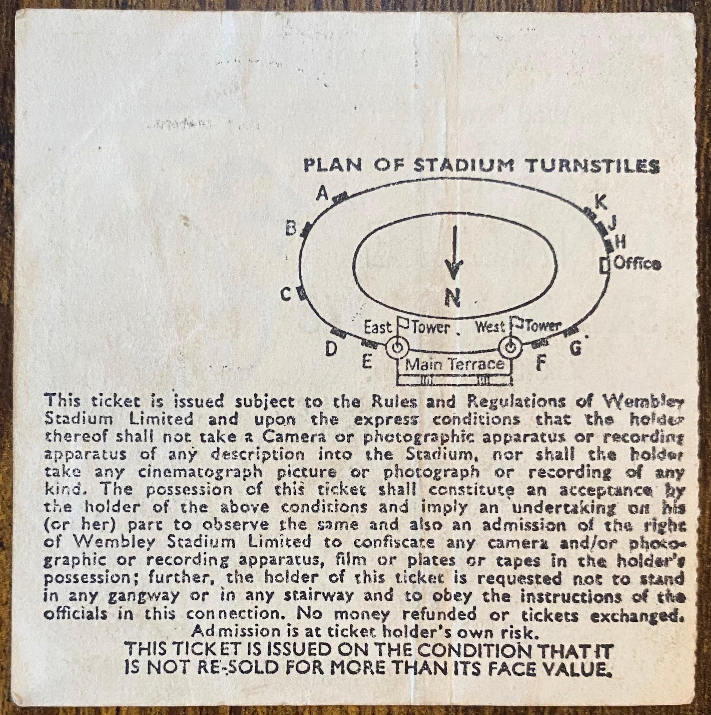 1978 ORIGINAL FA CUP FINAL TICKET IPSWICH TOWN V ARSENAL