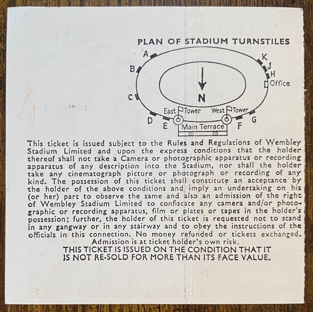 1978 ORIGINAL FA CUP FINAL TICKET IPSWICH TOWN V ARSENAL
