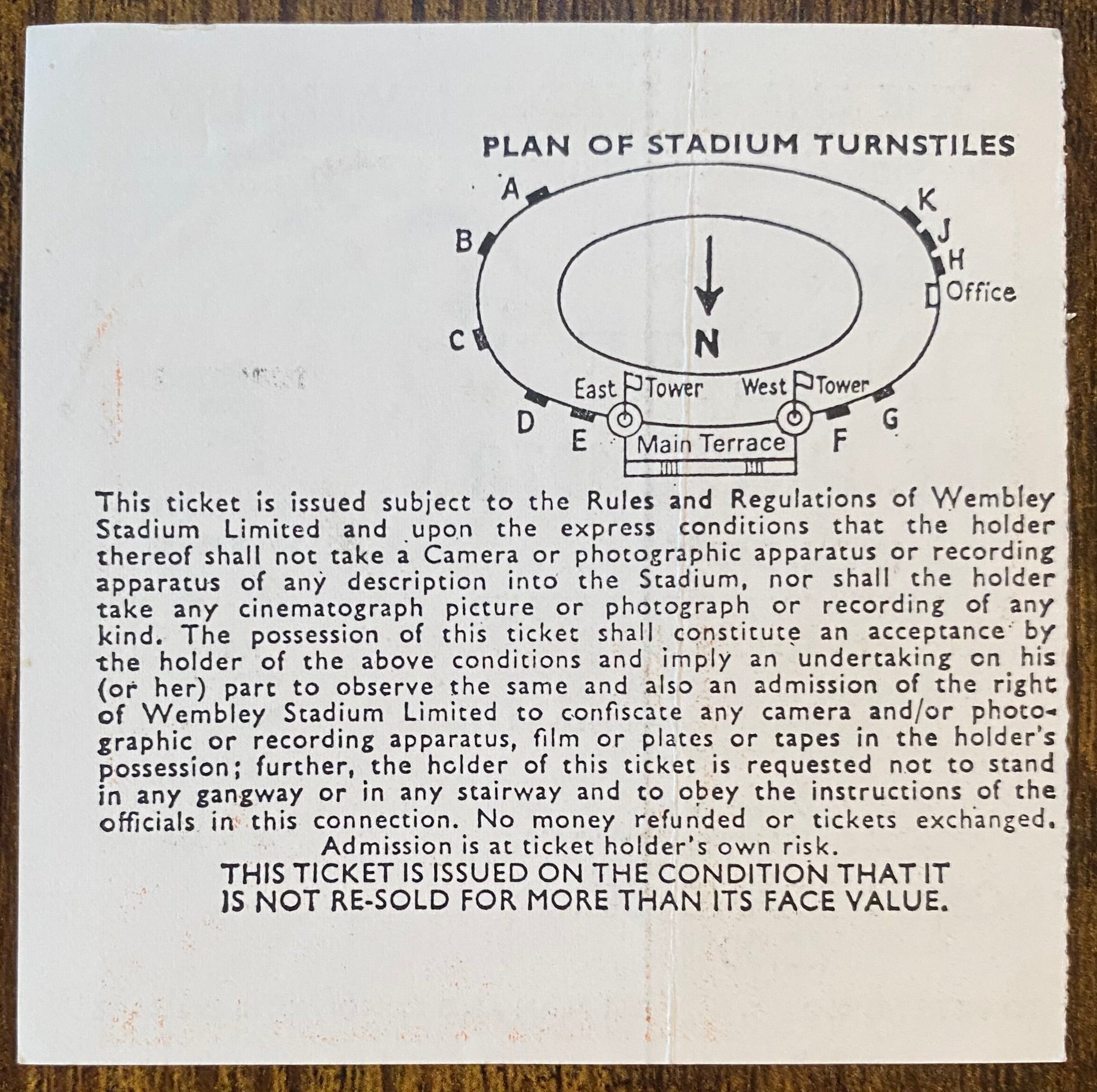 1978 ORIGINAL FA CUP FINAL TICKET IPSWICH TOWN V ARSENAL