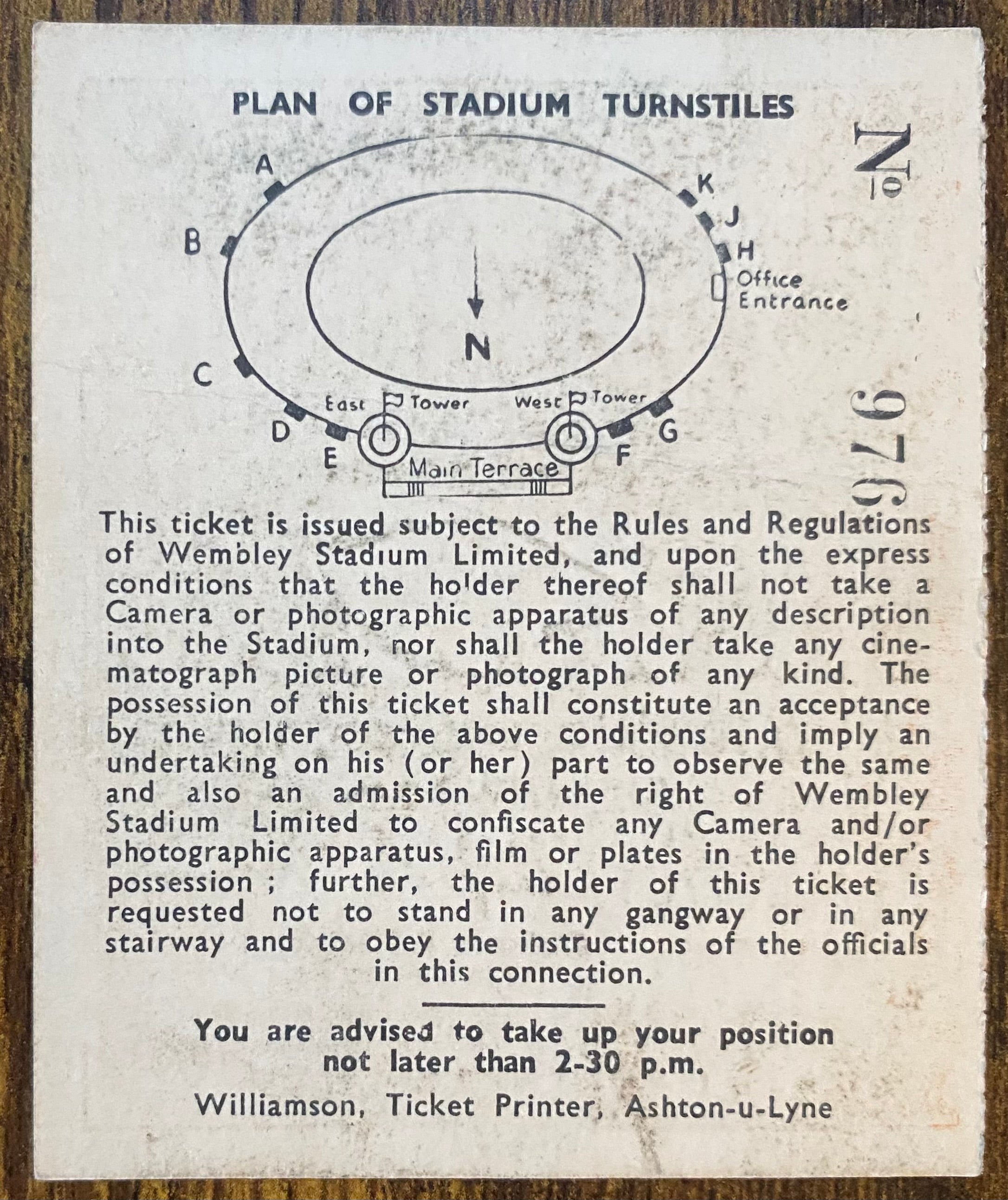 1956 ORIGINAL FA CUP FINAL TICKET BIRMINGHAM CITY V MANCHESTER CITY