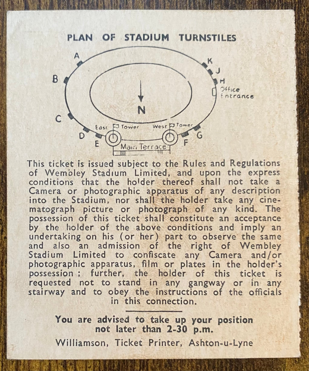 1956 ORIGINAL FA CUP FINAL TICKET BIRMINGHAM CITY V MANCHESTER CITY