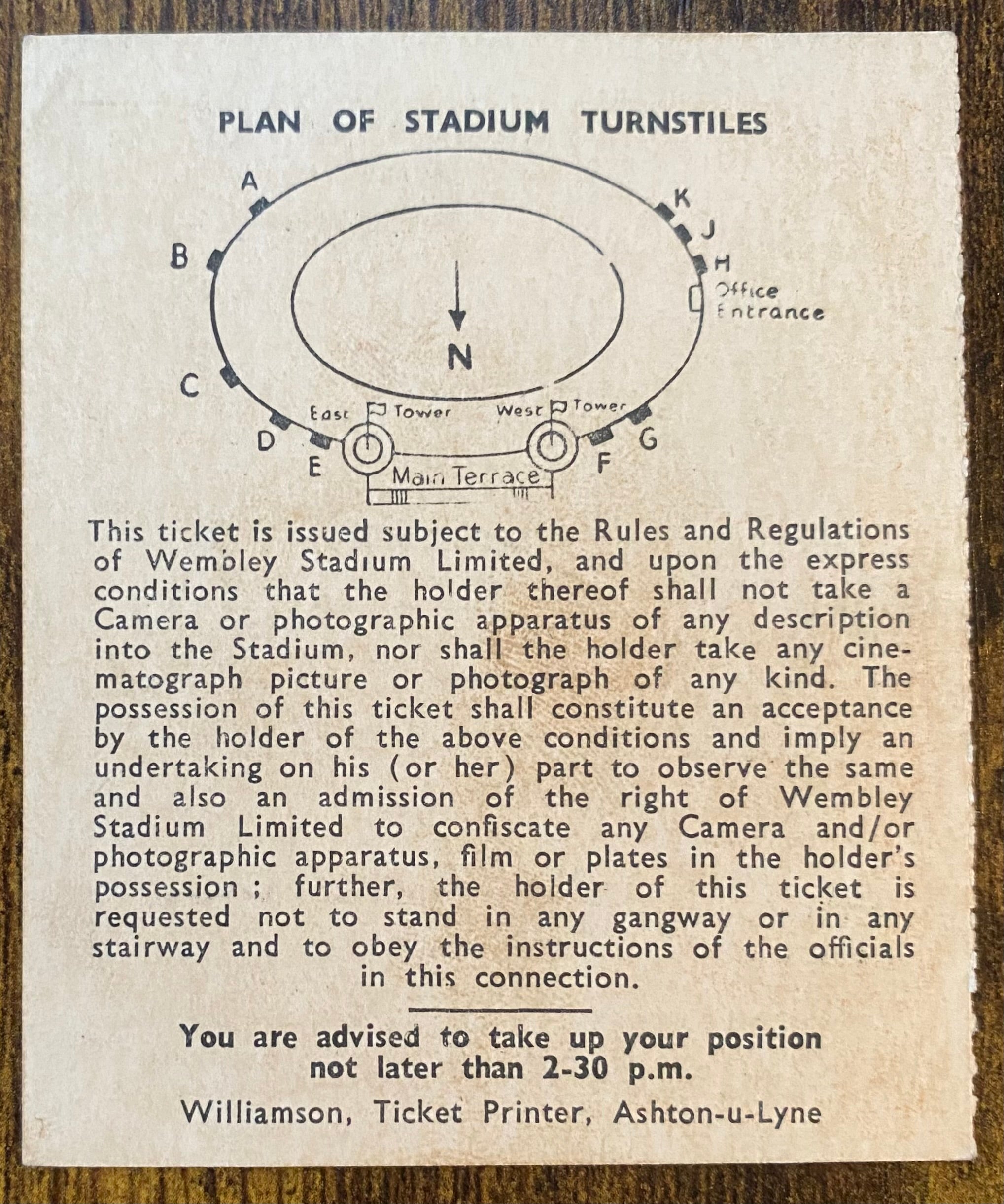 1956 ORIGINAL FA CUP FINAL TICKET BIRMINGHAM CITY V MANCHESTER CITY