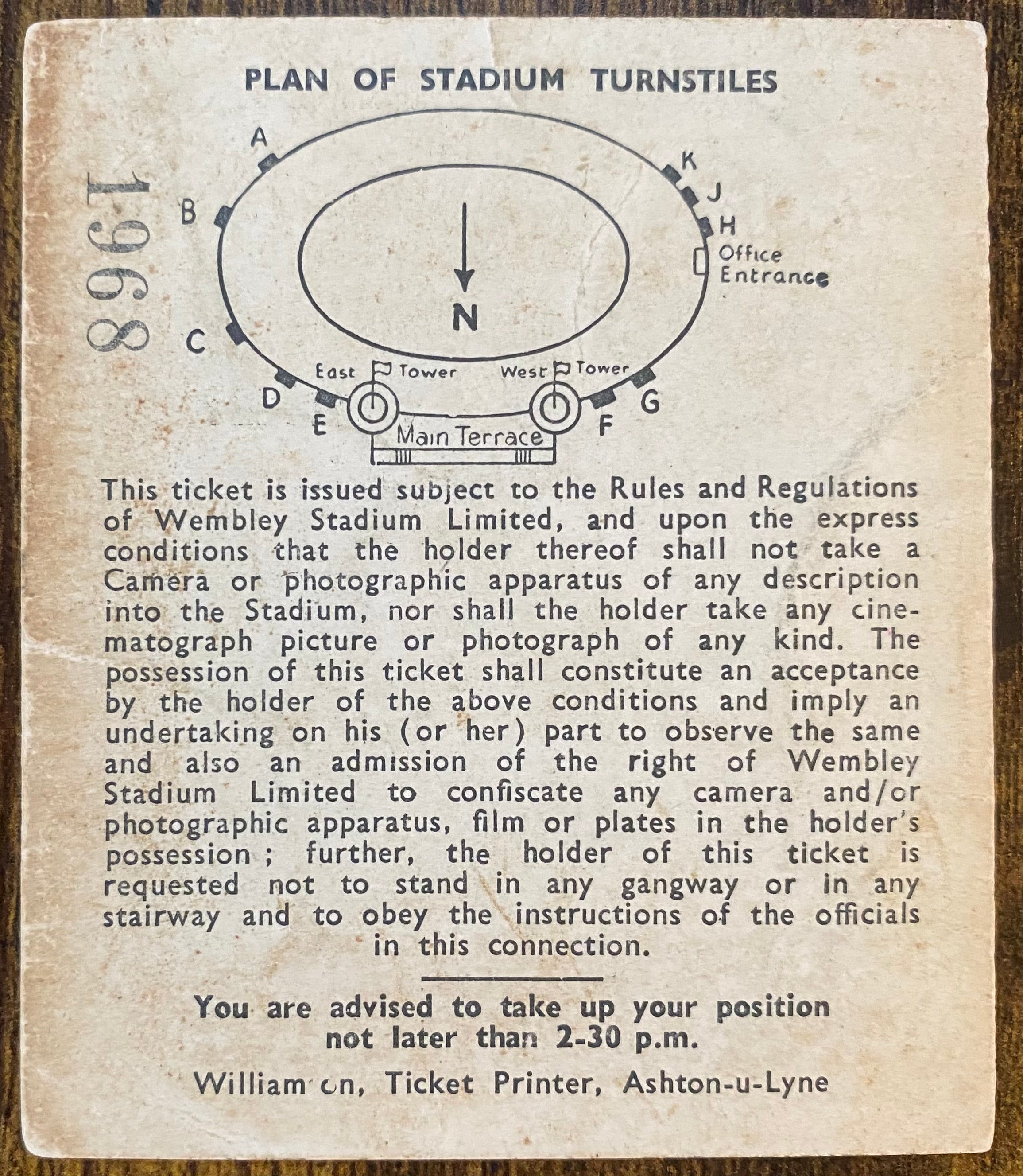1959 ORIGINAL FA CUP FINAL TICKET LUTON TOWN V NOTTINGHAM FOREST