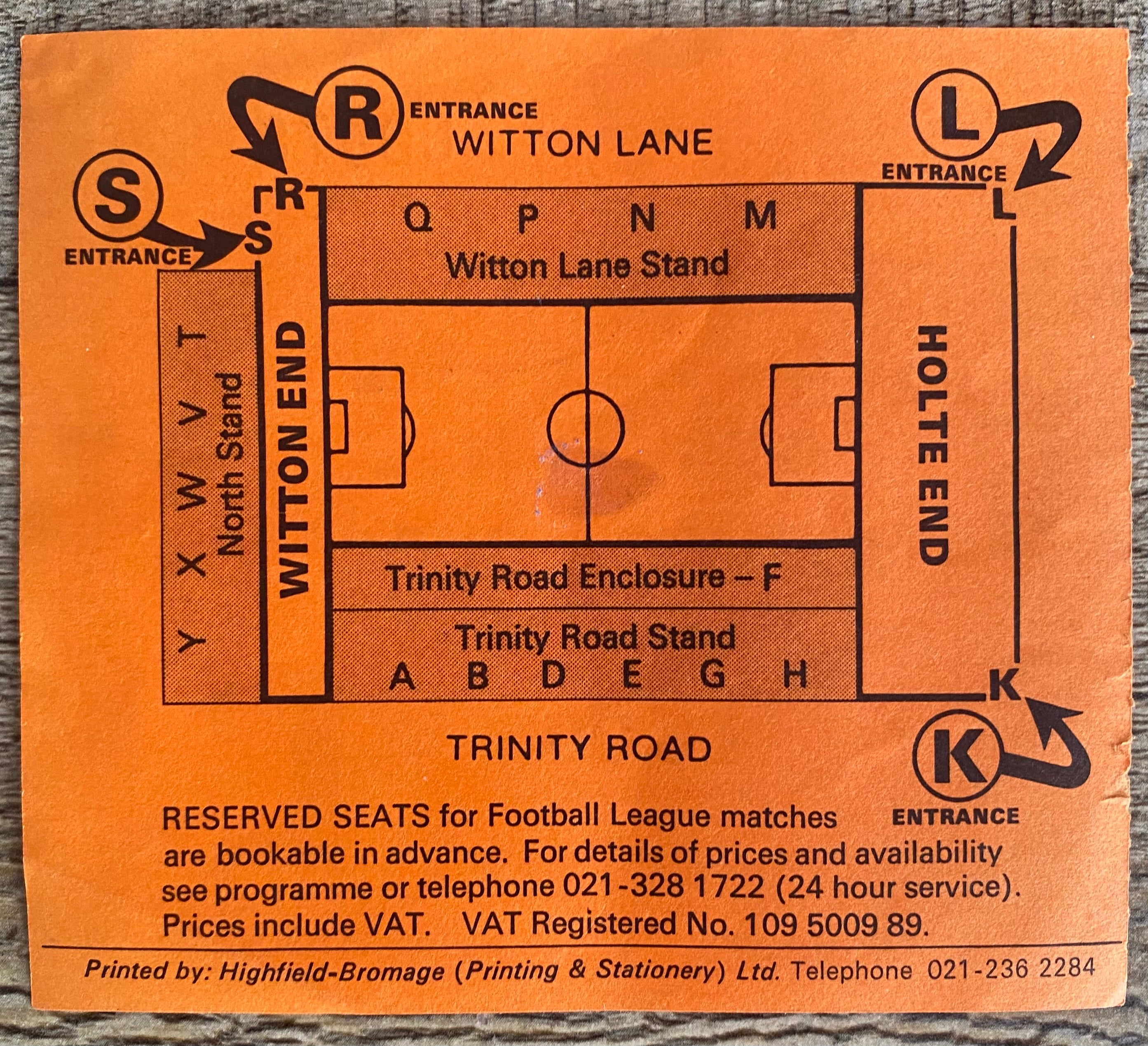 1989 ORIGINAL FA CUP SEMI FINAL TICKET EVERTON V NORWICH CITY @ VILLA PARK