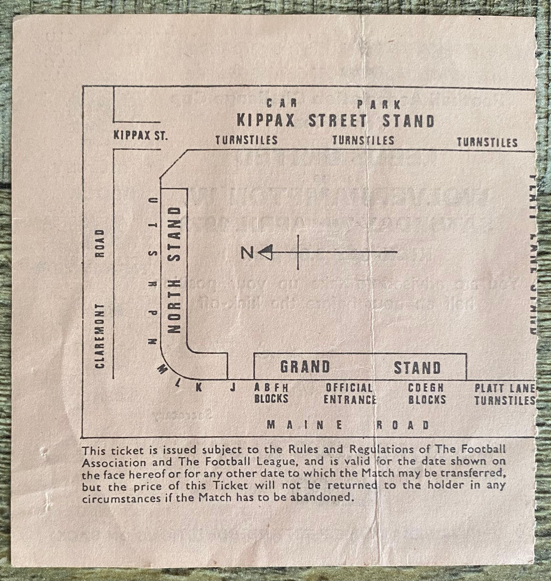 1973 ORIGINAL FA CUP SEMI FINAL TICKET LEEDS UNITED V WOLVERHAMPTON WANDERERS @ MAINE ROAD