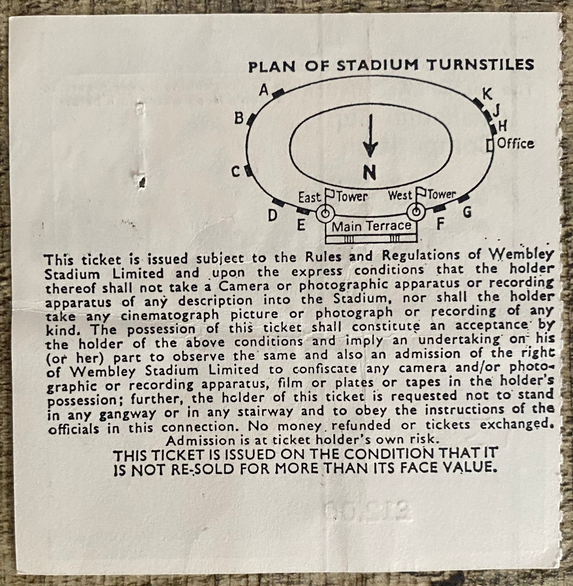 1979 ORIGINAL FA CUP FINAL TICKET ARSENAL V MANCHESTER UNITED