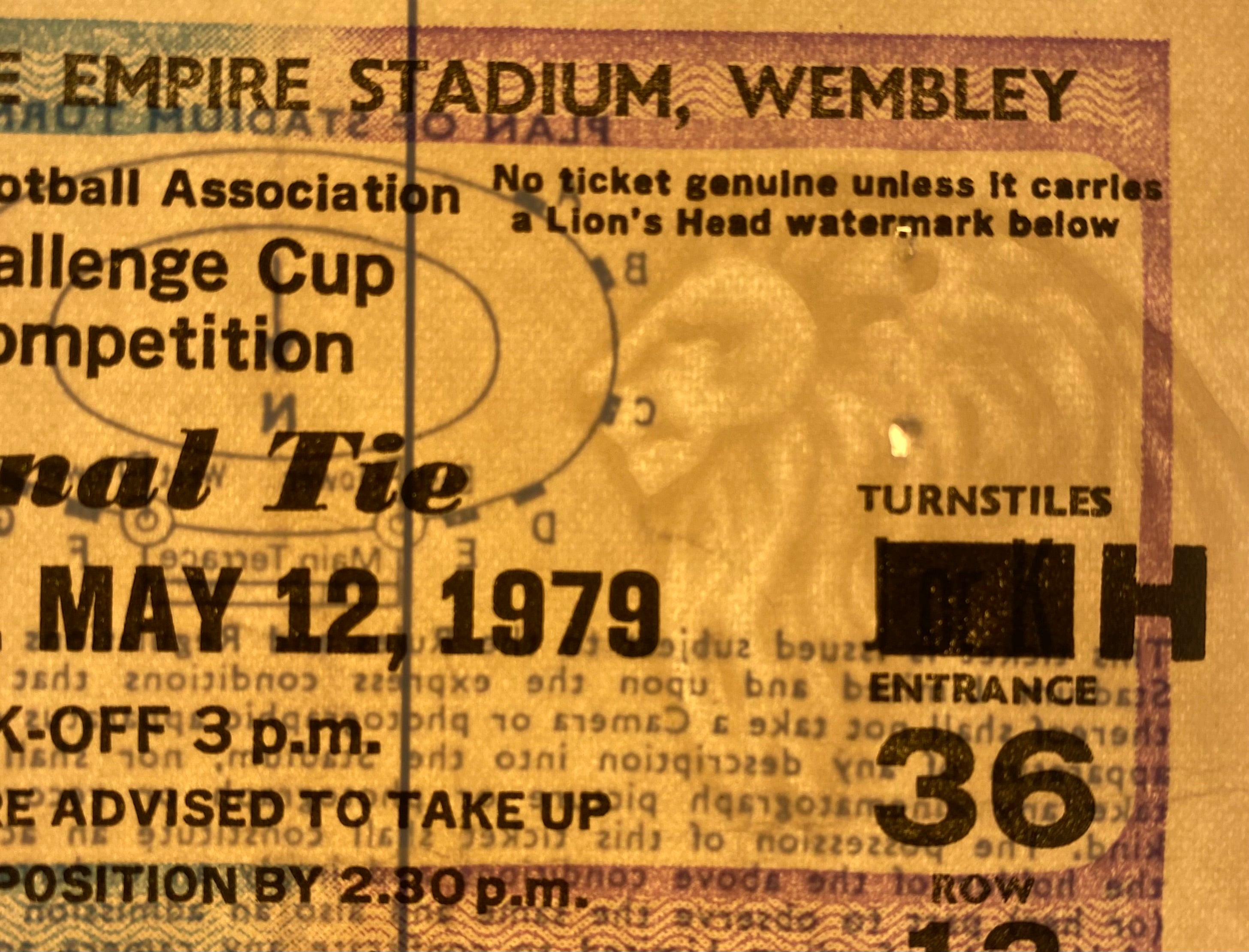 1979 ORIGINAL FA CUP FINAL TICKET ARSENAL V MANCHESTER UNITED