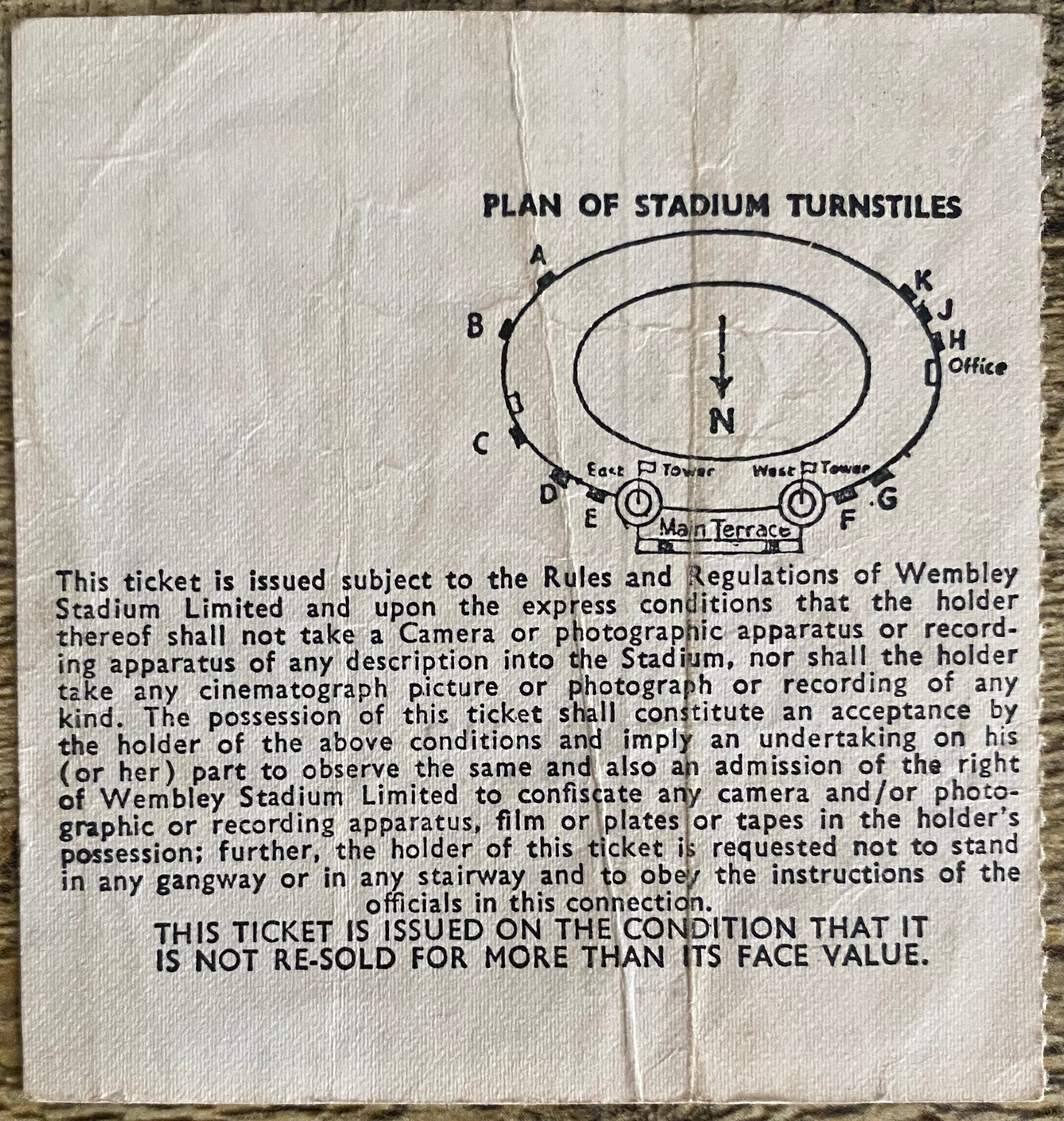 1971 ORIGINAL FA CUP FINAL TICKET ARSENAL V LIVERPOOL