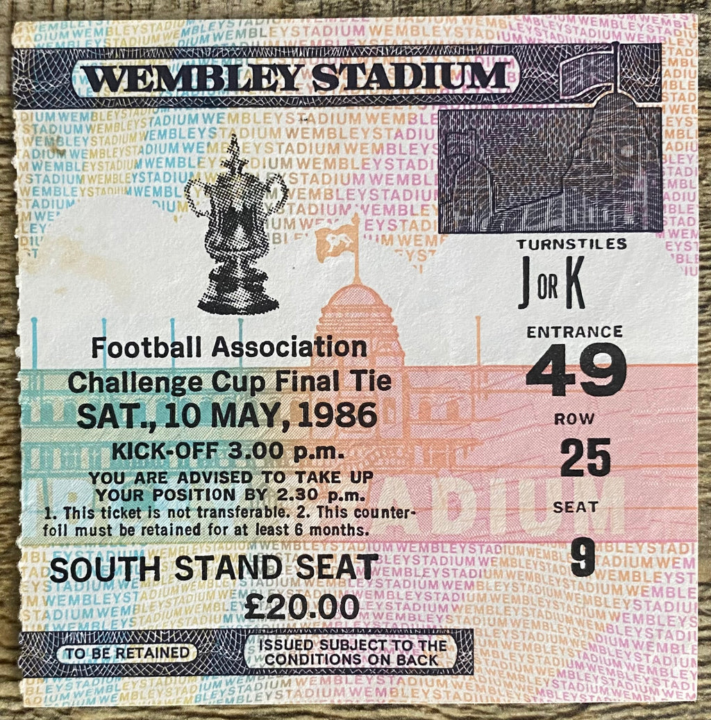 1986 ORIGINAL FA CUP FINAL TICKET EVERTON V LIVERPOOL