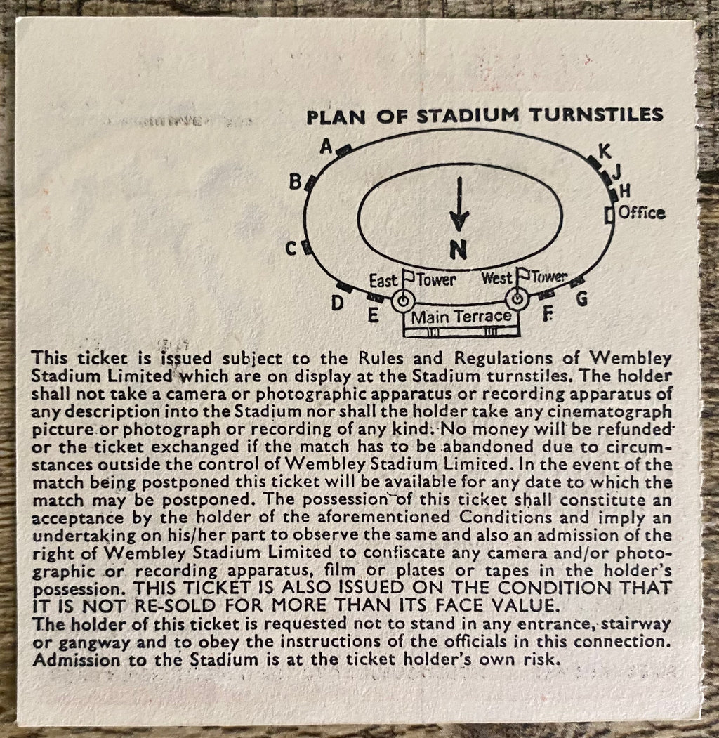 1981 ORIGINAL FA CUP FINAL TICKET TOTTENHAM HOTSPUR V MANCHESTER CITY