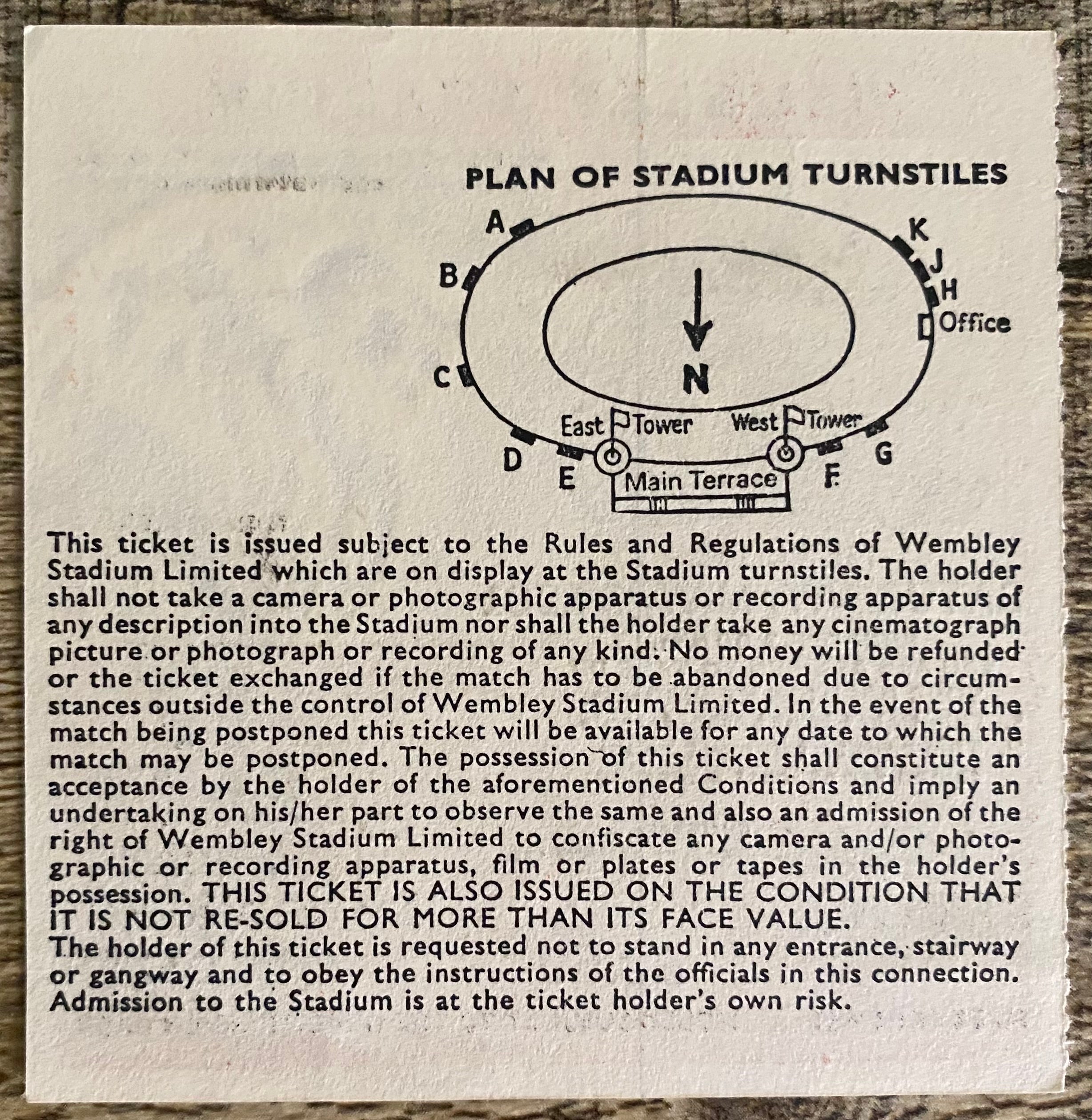 1981 ORIGINAL FA CUP FINAL TICKET TOTTENHAM HOTSPUR V MANCHESTER CITY
