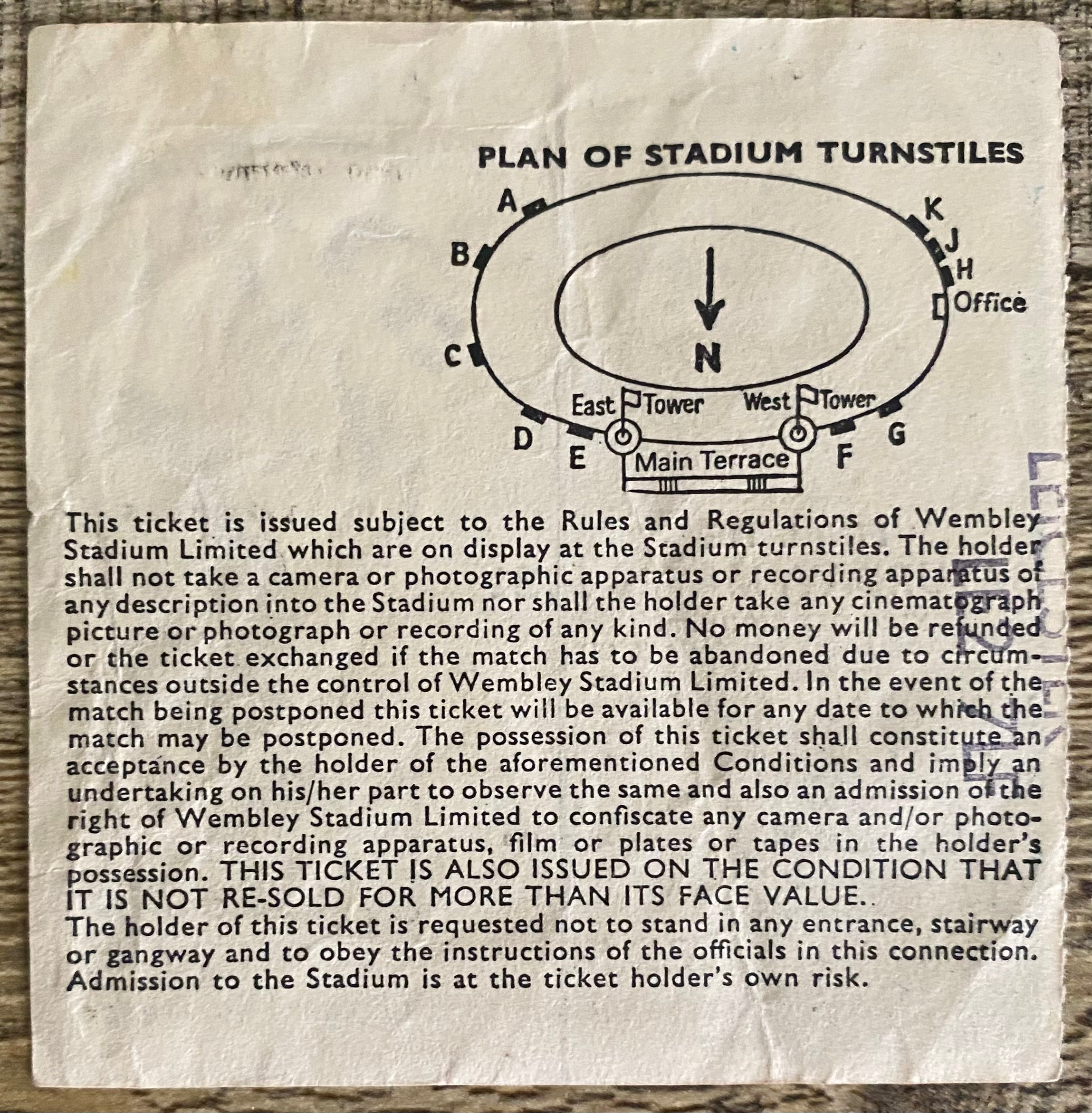 1981 ORIGINAL FA CUP FINAL TICKET TOTTENHAM HOTSPUR V MANCHESTER CITY