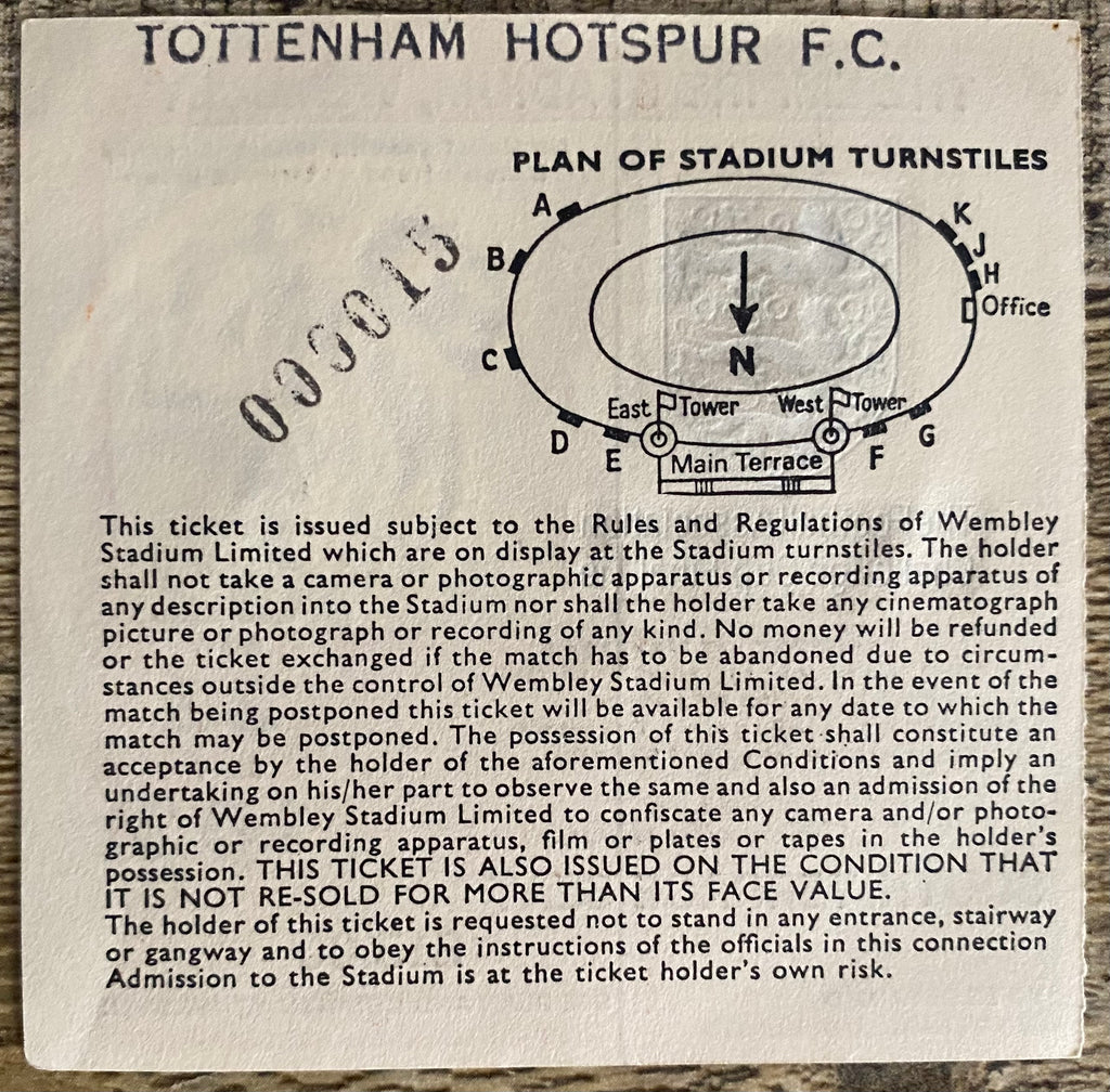 1982 ORIGINAL FA CUP FINAL TICKET TOTTENHAM HOTSPUR V QUEENS PARK RANGERS