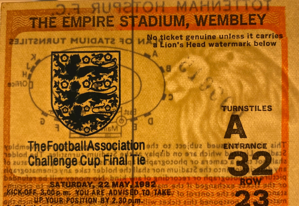 1982 ORIGINAL FA CUP FINAL TICKET TOTTENHAM HOTSPUR V QUEENS PARK RANGERS