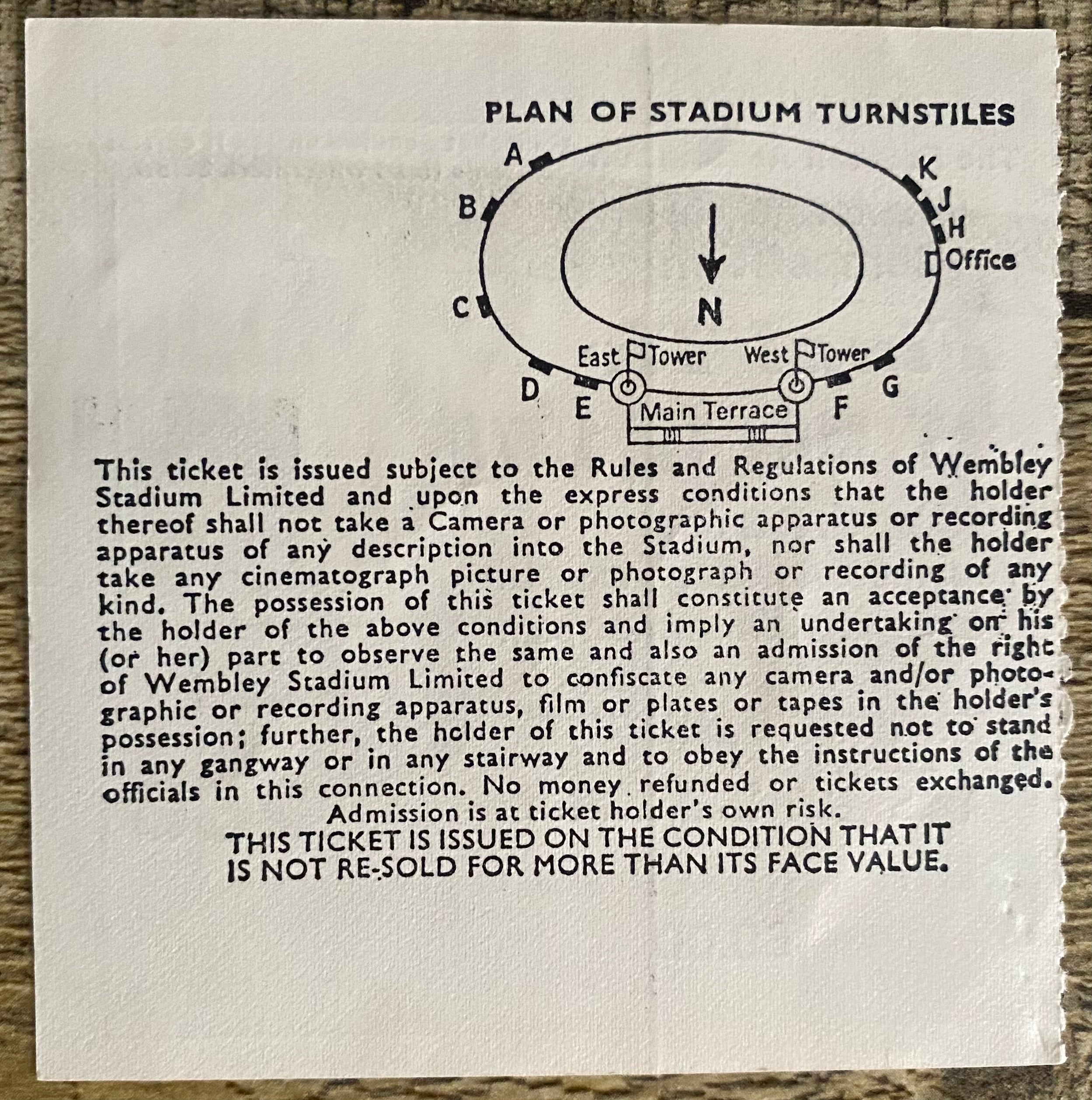 1979 ORIGINAL FA CUP FINAL TICKET ARSENAL V MANCHESTER UNITED