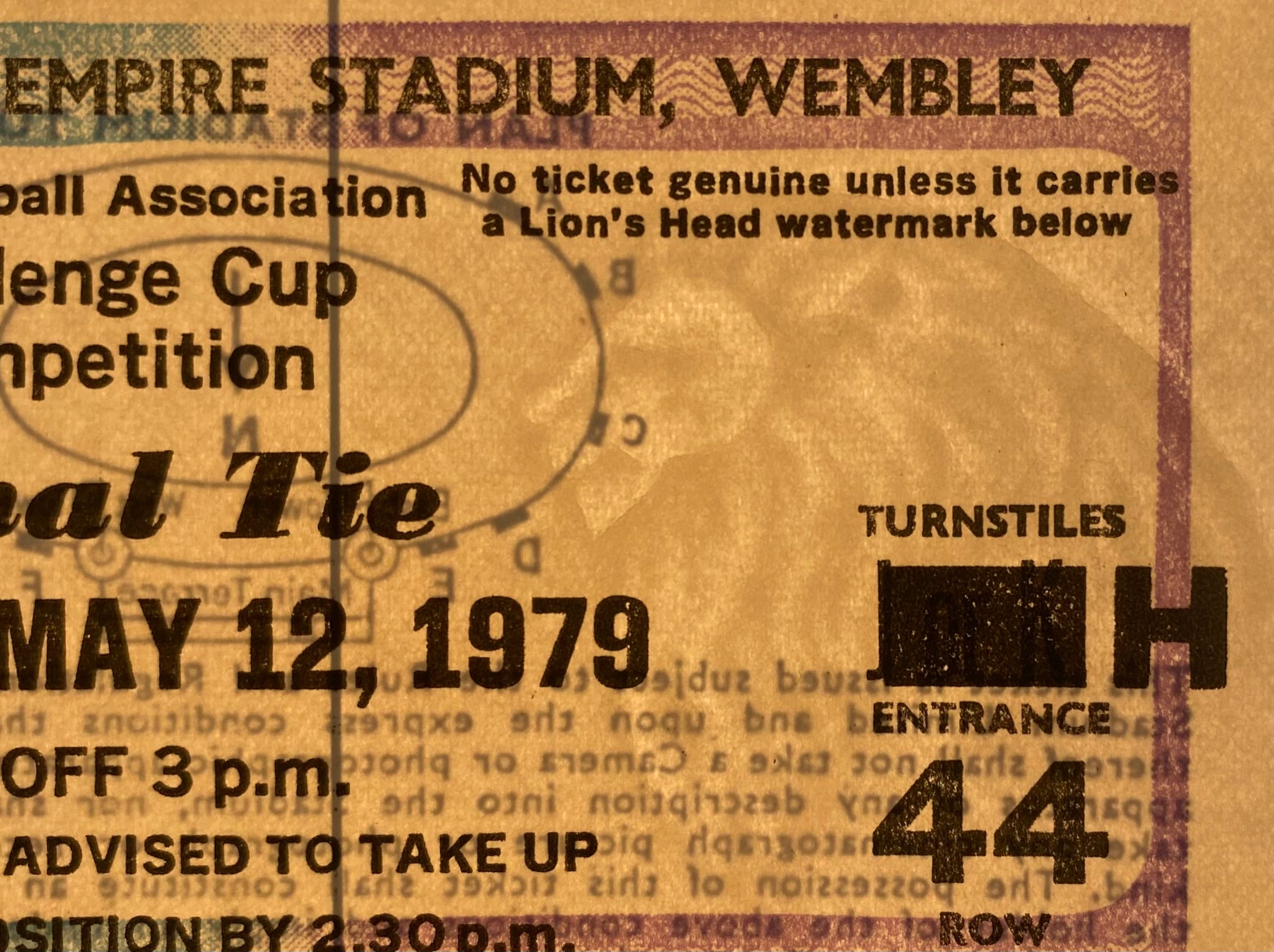 1979 ORIGINAL FA CUP FINAL TICKET ARSENAL V MANCHESTER UNITED