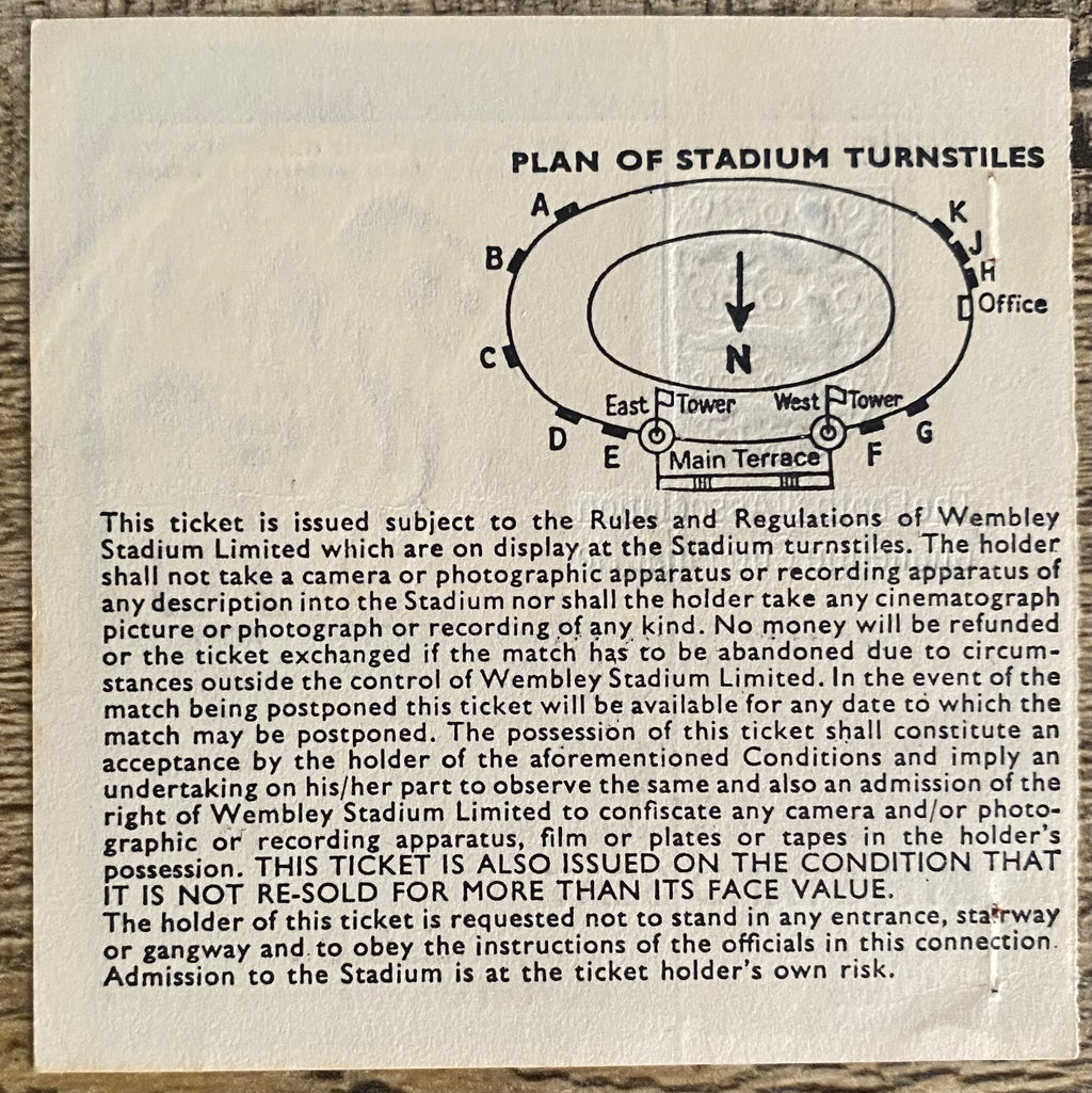 1982 ORIGINAL FA CUP FINAL TICKET TOTTENHAM HOTSPUR V QUEENS PARK RANGERS