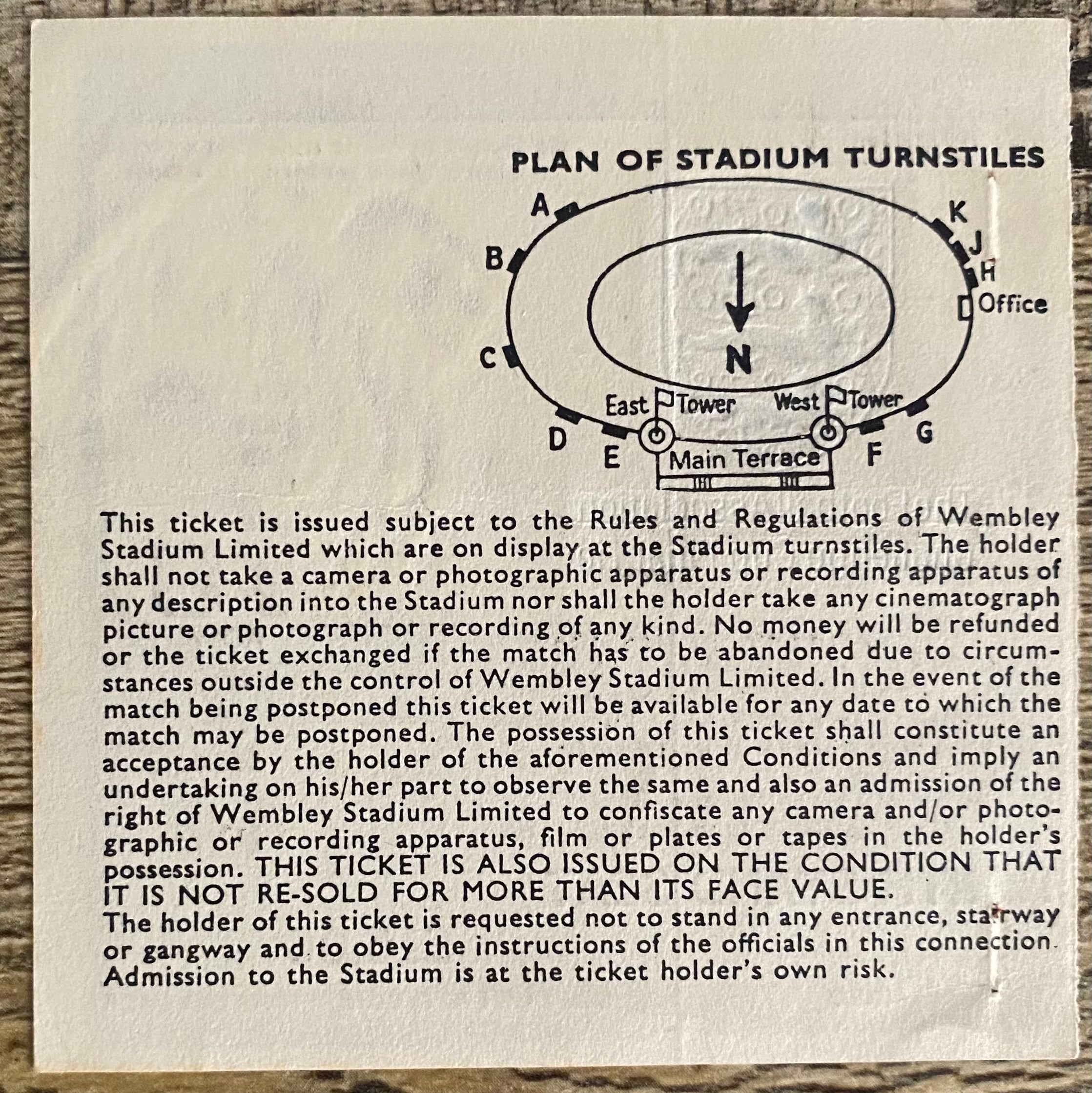 1982 ORIGINAL FA CUP FINAL TICKET TOTTENHAM HOTSPUR V QUEENS PARK RANGERS