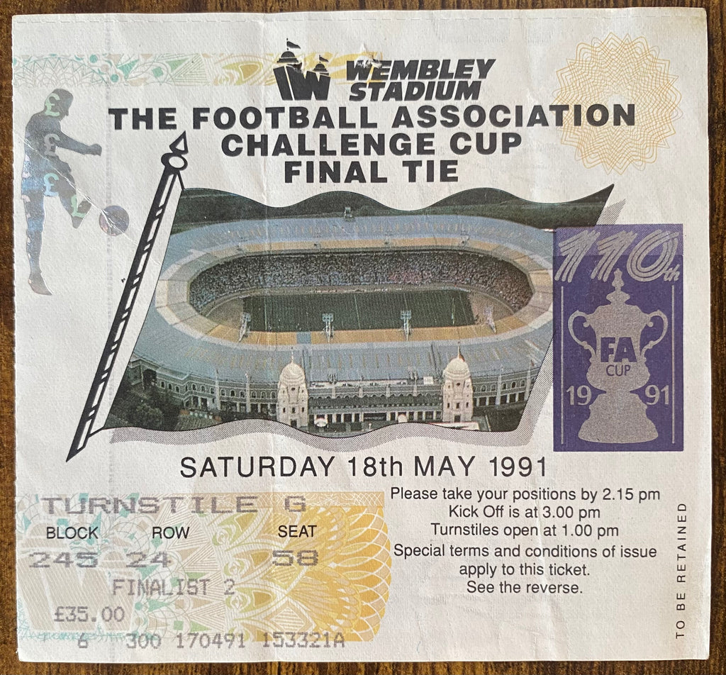 1991 ORIGINAL FA CUP FINAL TICKET TOTTENHAM HOTSPUR V NOTTINGHAM FOREST