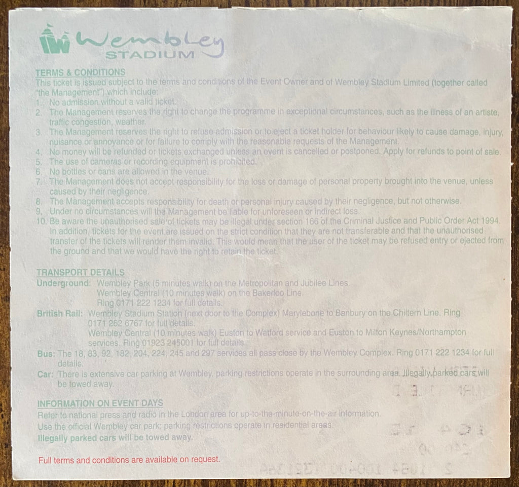 2000 ORIGINAL FA CUP FINAL TICKET ASTON VILLA V CHELSEA
