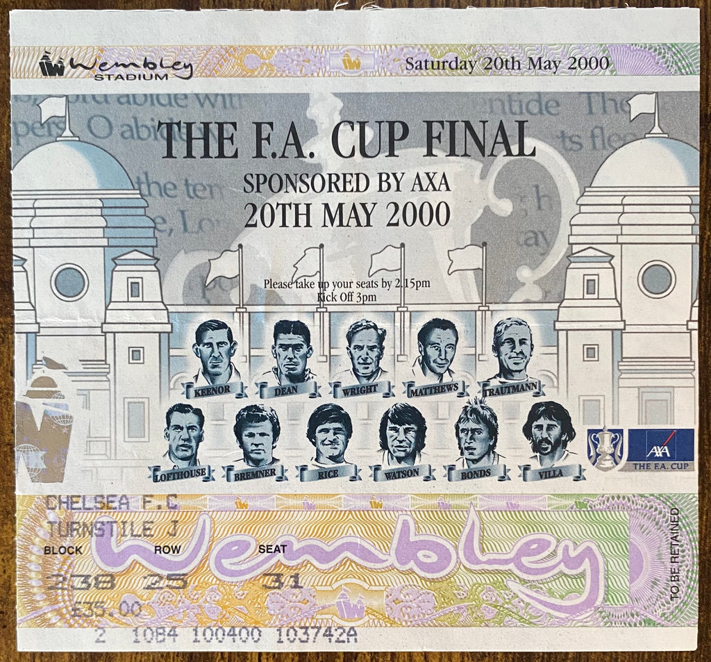 2000 ORIGINAL FA CUP FINAL TICKET ASTON VILLA V CHELSEA