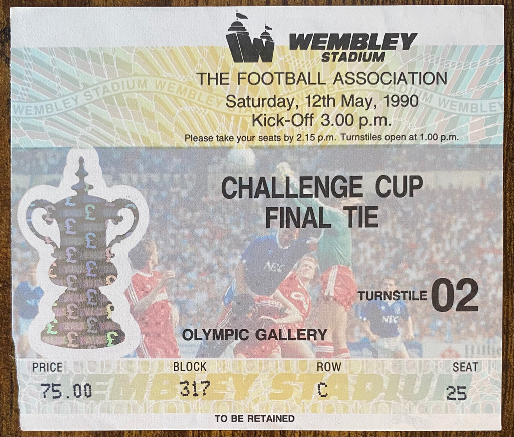 1990 ORIGINAL FA CUP FINAL TICKET MANCHESTER UNITED V CRYSTAL PALACE