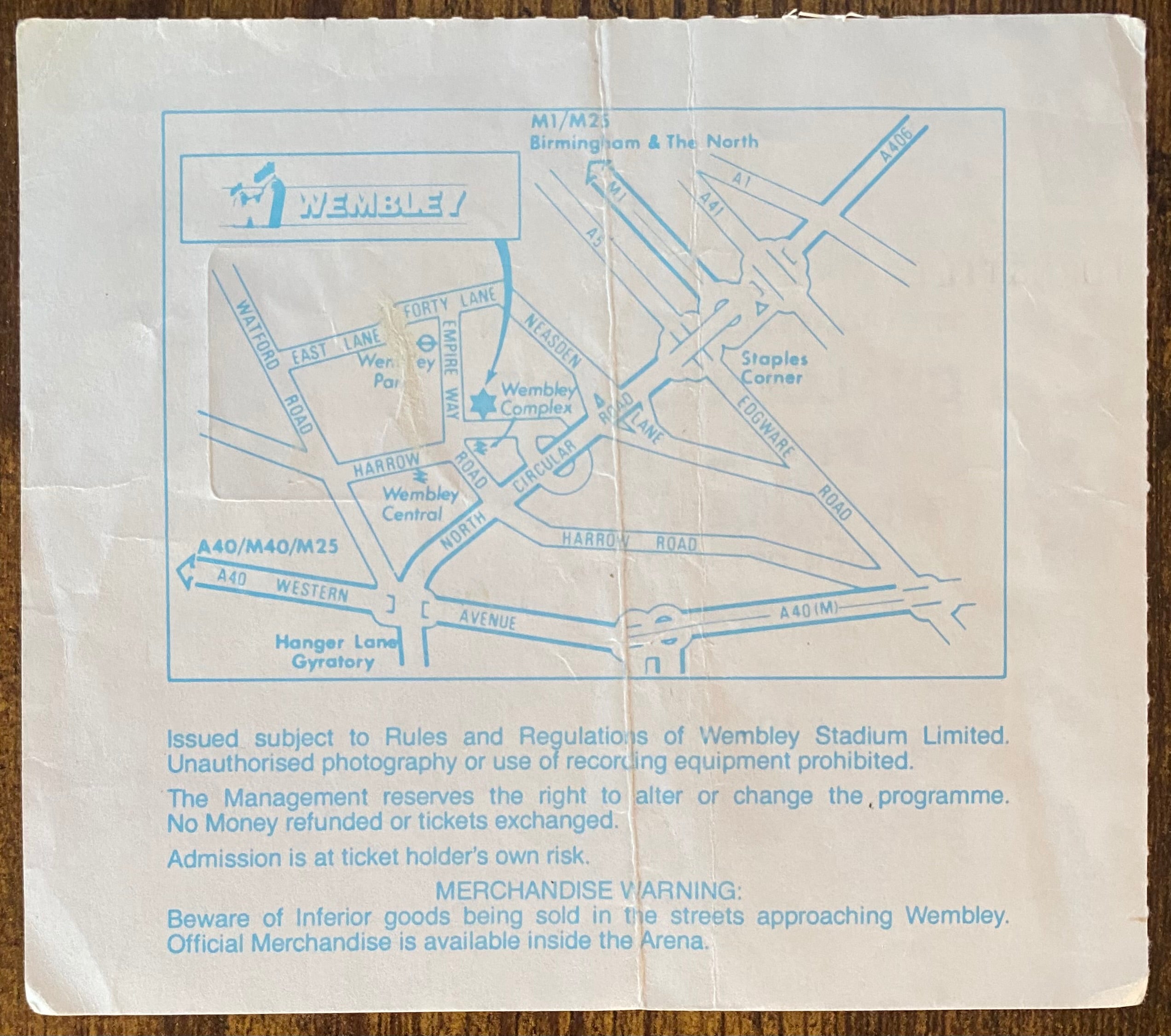 1988 ORIGINAL FA CUP FINAL TICKET WIMBLEDON V LIVERPOOL
