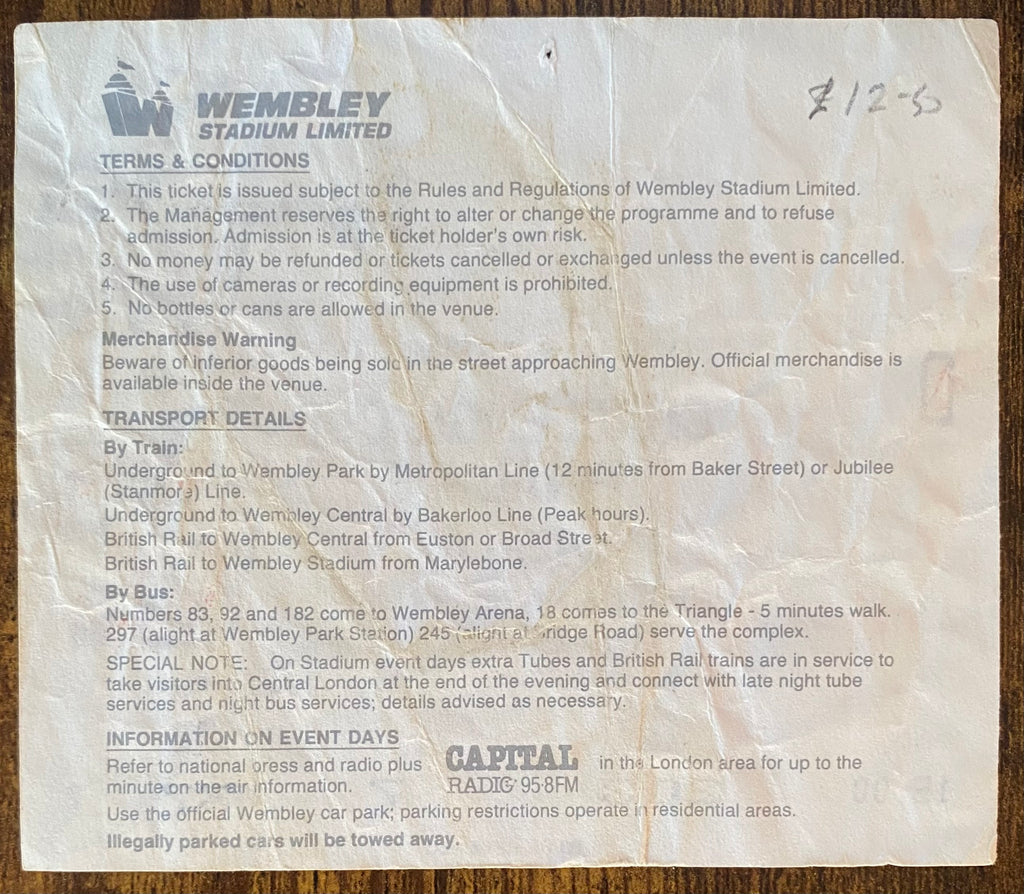 1990 ORIGINAL FA CUP FINAL REPLAY TICKET MANCHESTER UNITED V CRYSTAL PALACE