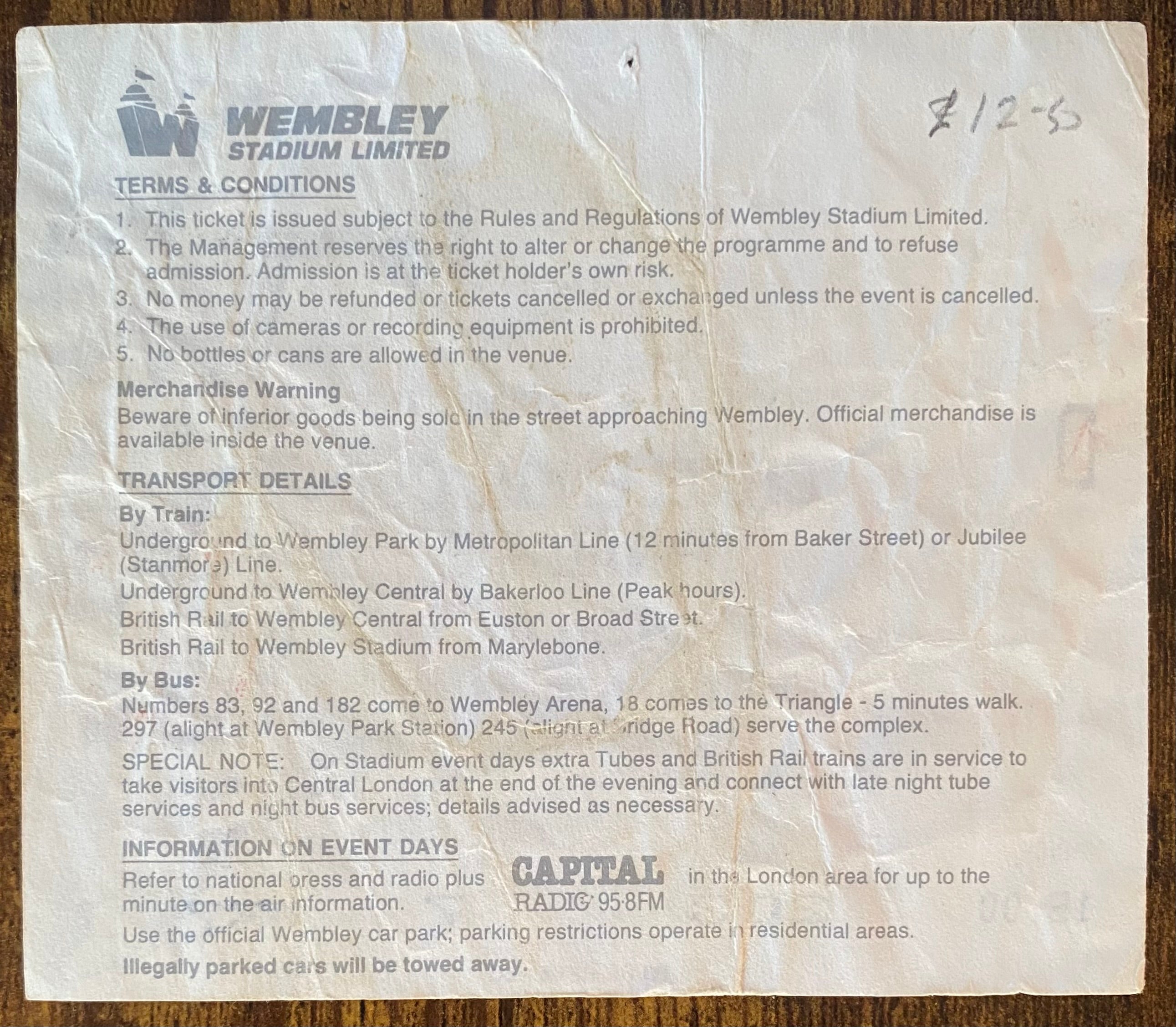 1990 ORIGINAL FA CUP FINAL REPLAY TICKET MANCHESTER UNITED V CRYSTAL PALACE
