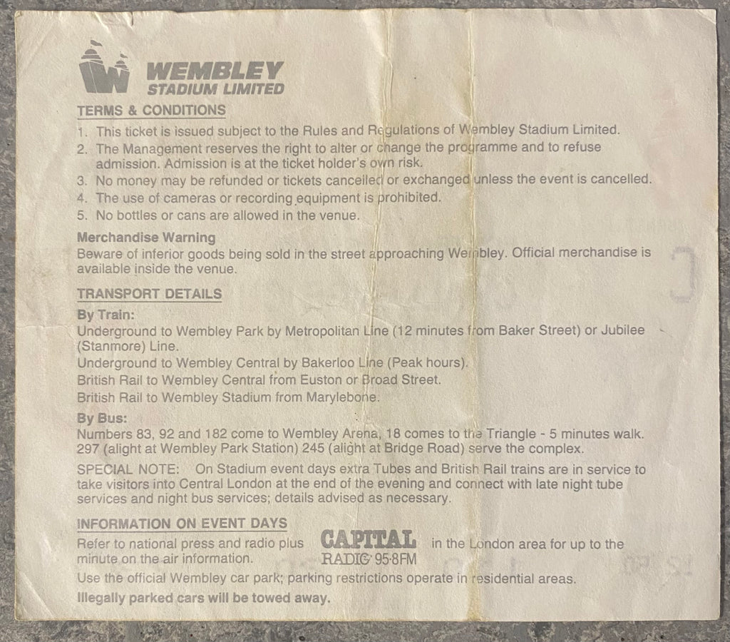 1990 ORIGINAL FA CUP FINAL REPLAY TICKET MANCHESTER UNITED V CRYSTAL PALACE