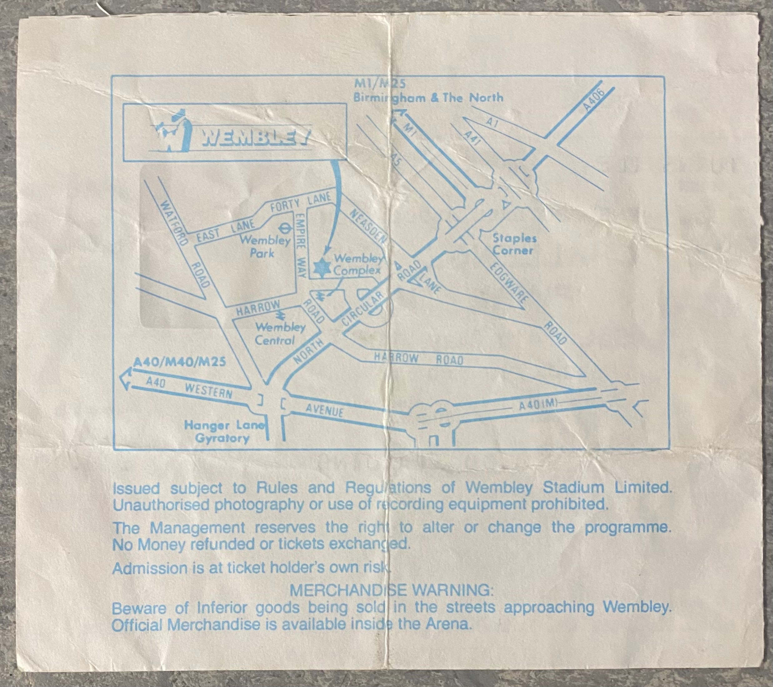 1988 ORIGINAL FA CUP FINAL TICKET WIMBLEDON V LIVERPOOL